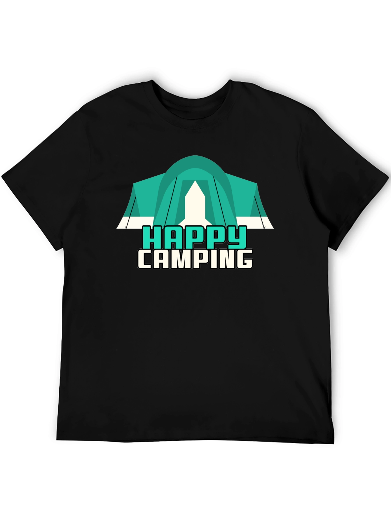Happy Camping Graphic Tee - Black