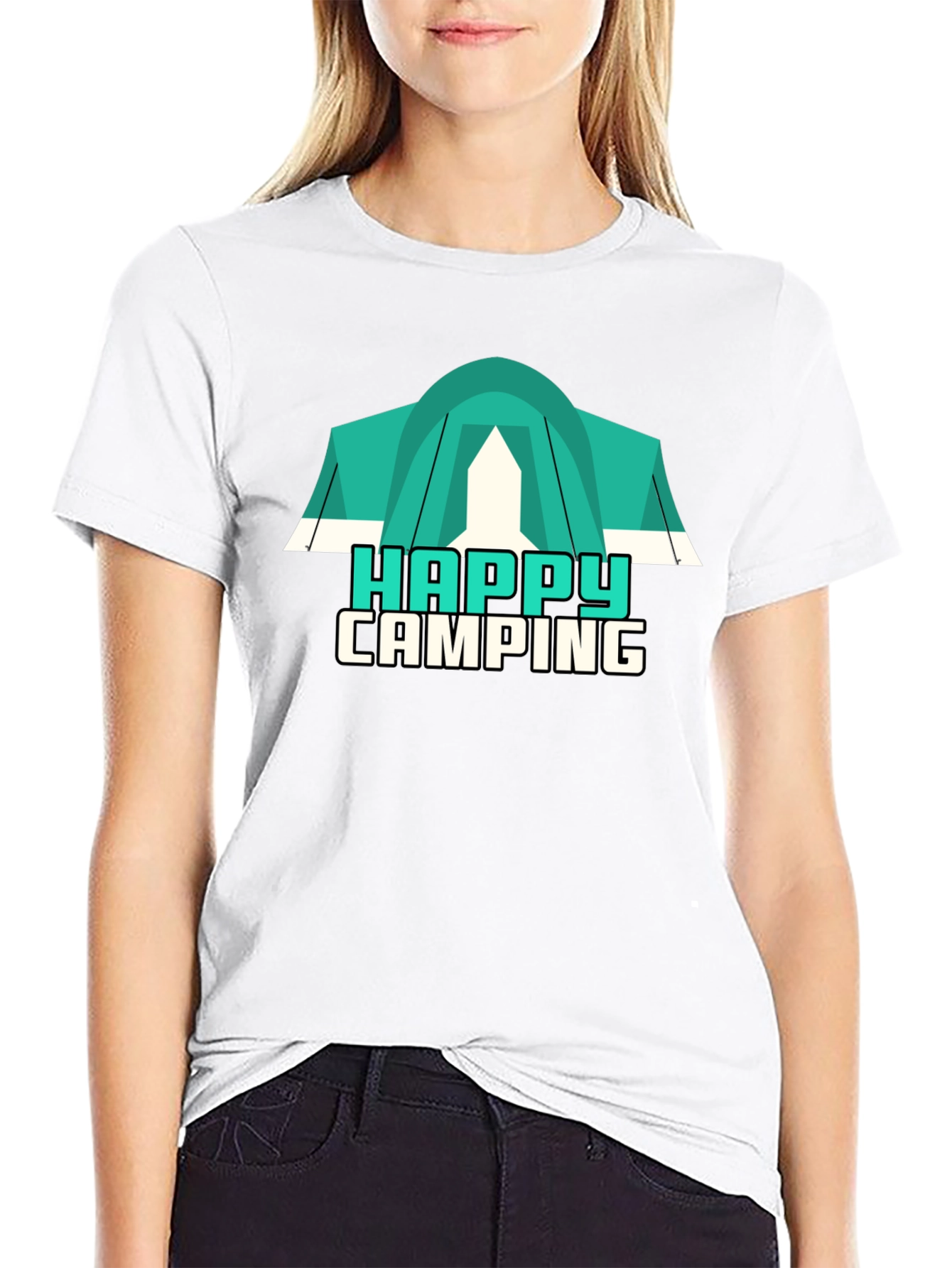 Happy Camping Graphic Tee - Black
