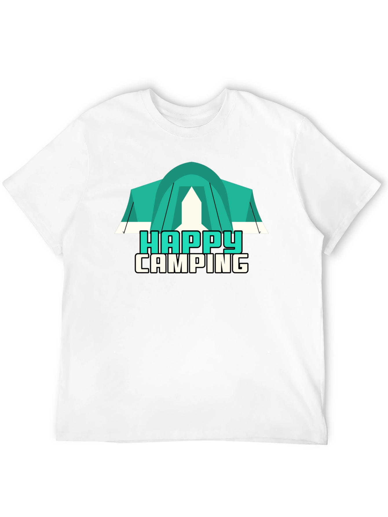 Happy Camping Graphic Tee - Black