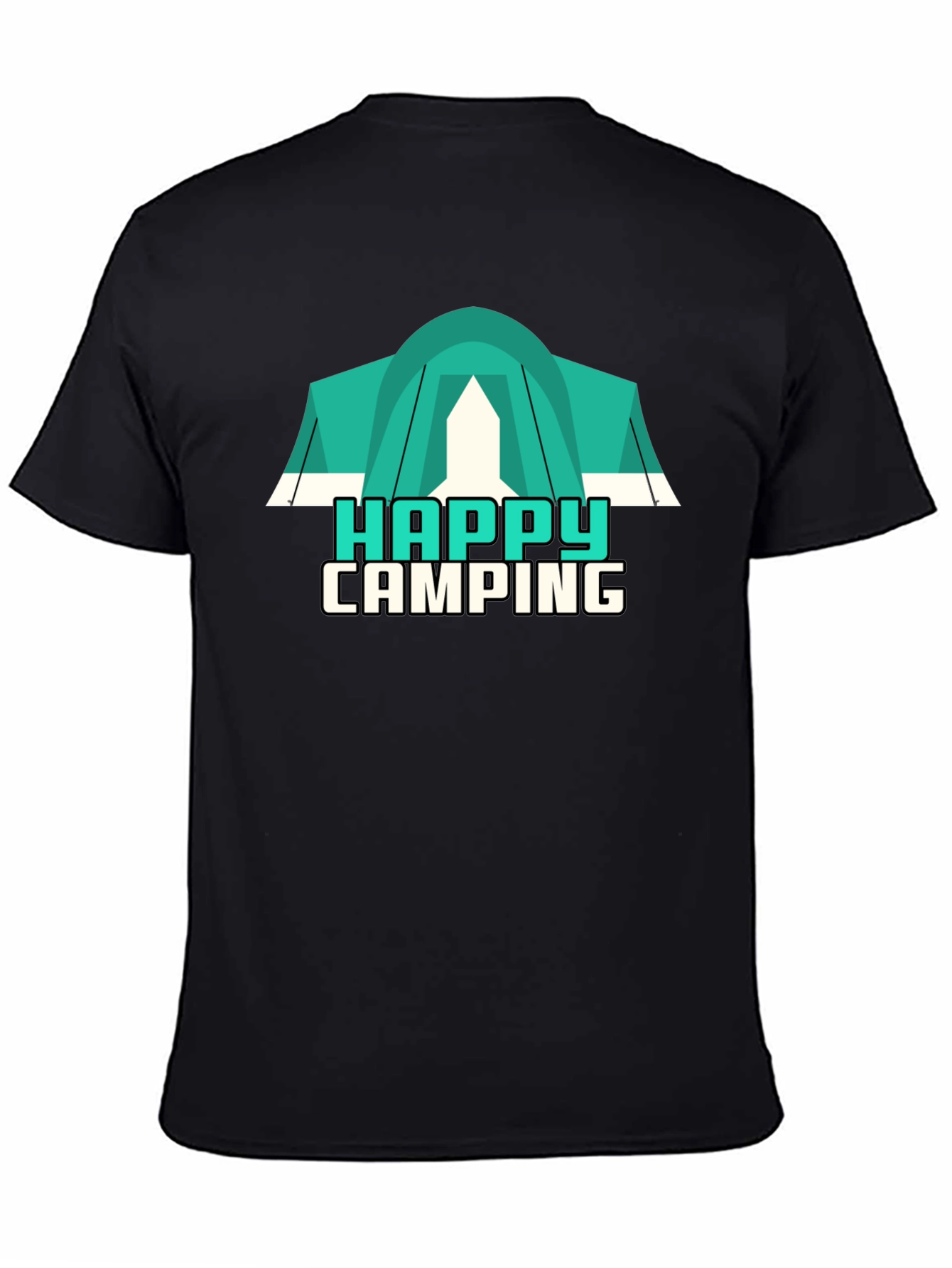 Happy Camping Graphic Tee - Black