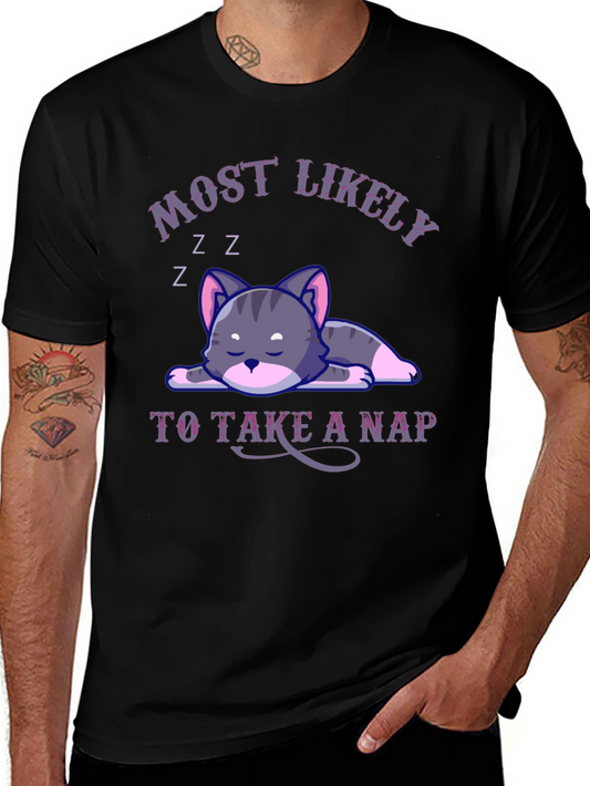 Most Likely To Take A Nap Cat T-Shirt