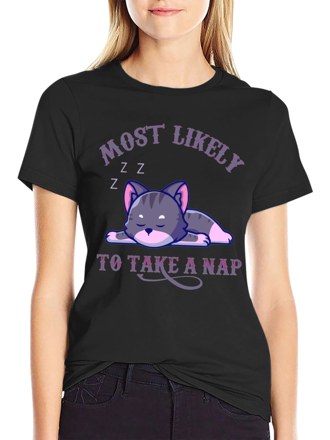 Most Likely To Take A Nap Cat T-Shirt