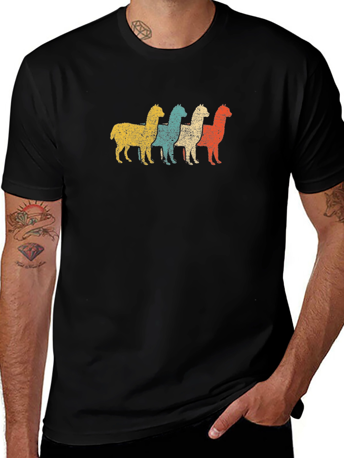 Retro Alpaca T-Shirt - Distressed Graphic Tee