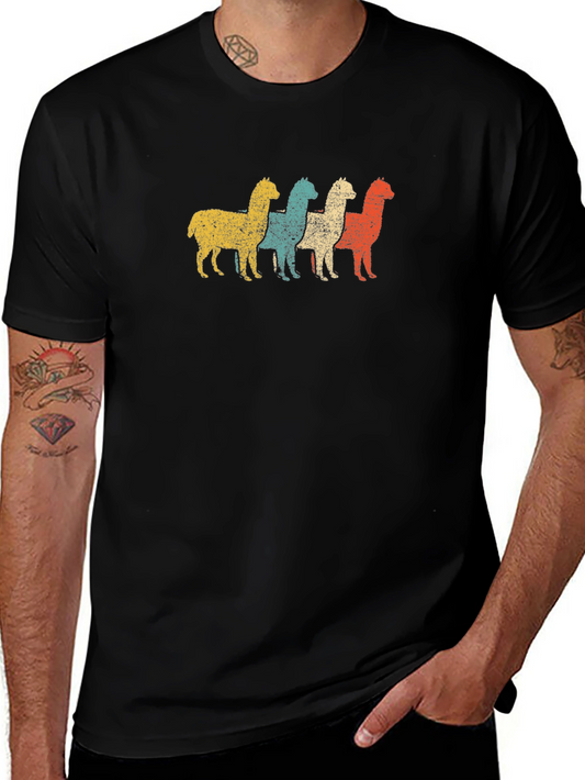 Retro Alpaca T-Shirt - Distressed Graphic Tee