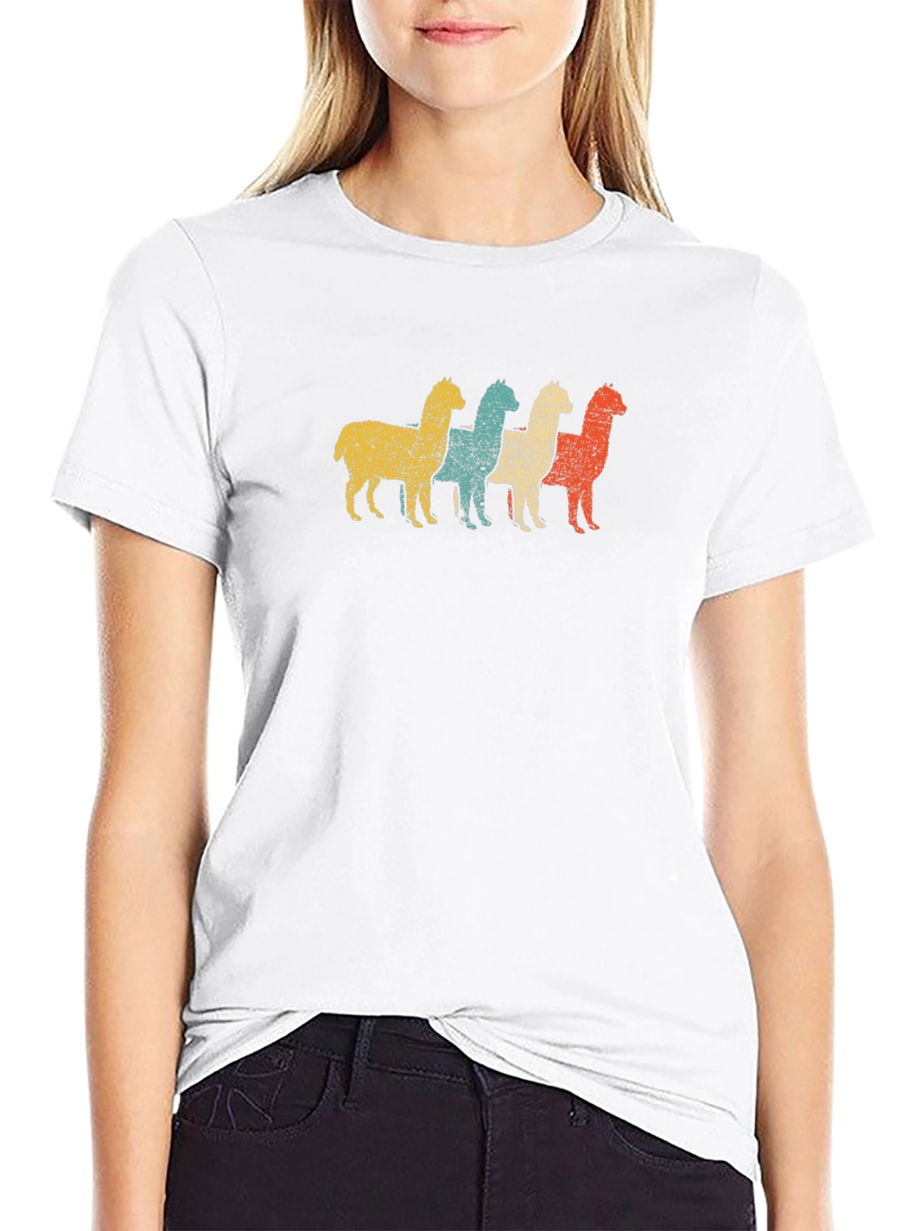 Retro Alpaca T-Shirt - Distressed Graphic Tee