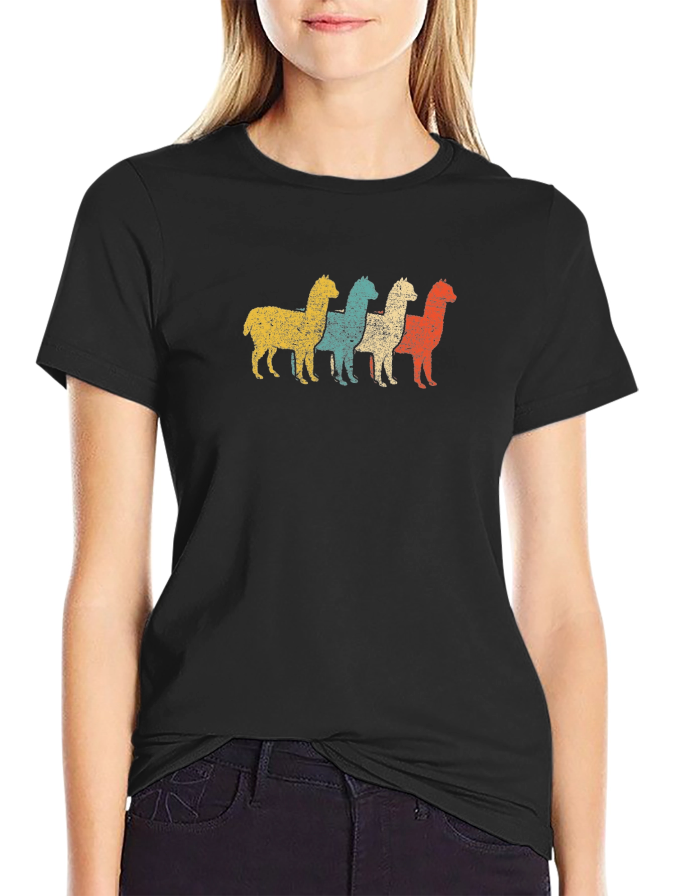 Retro Alpaca T-Shirt - Distressed Graphic Tee