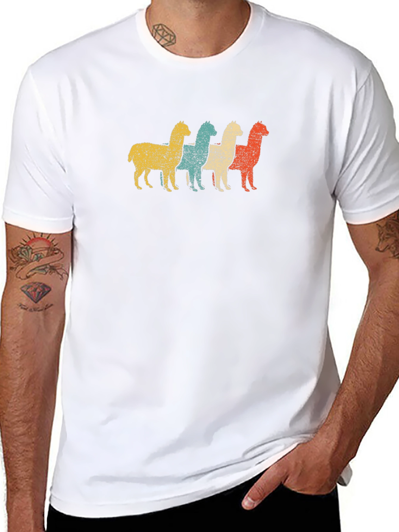 Retro Alpaca T-Shirt - Distressed Graphic Tee