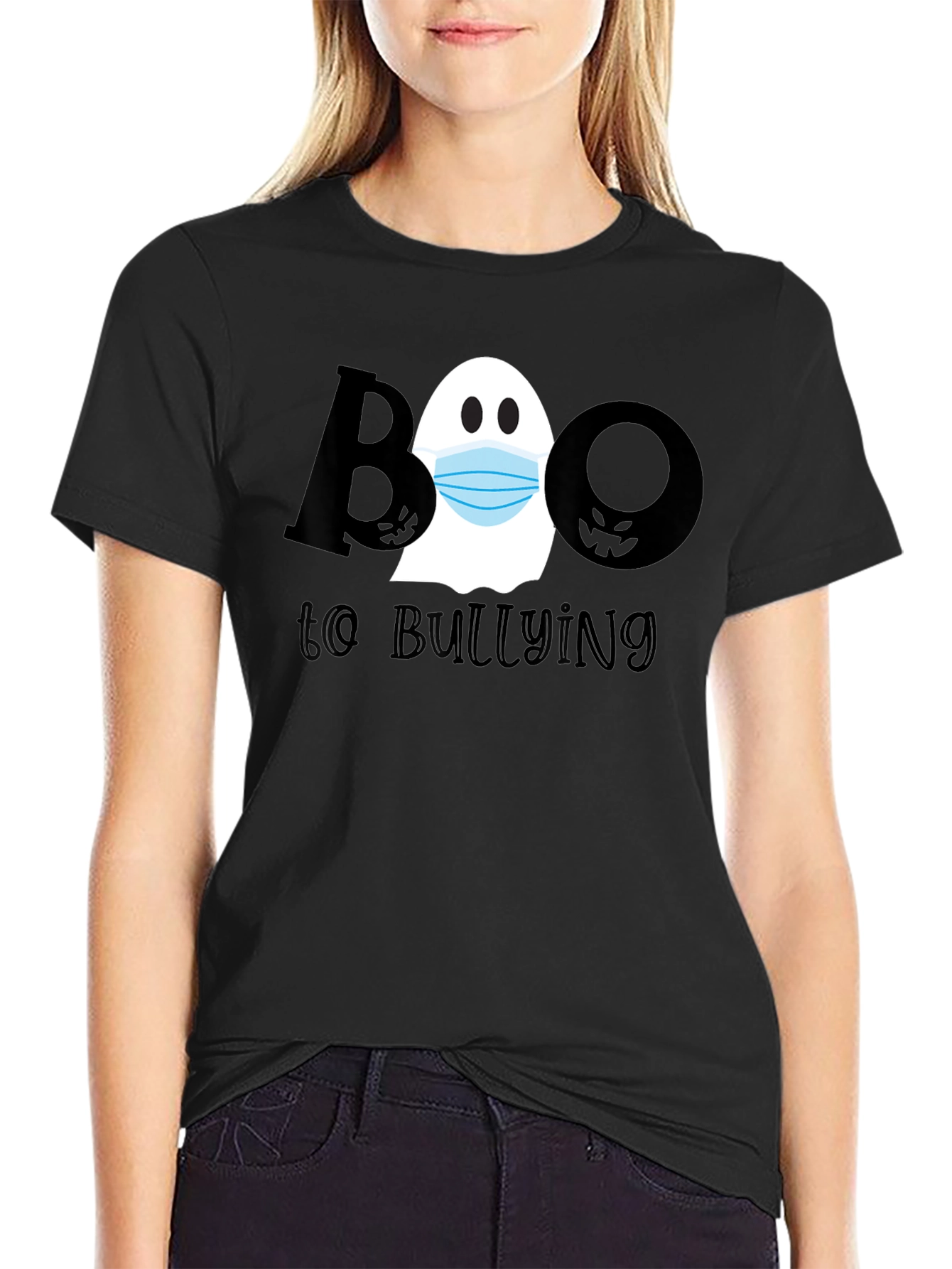 Boo to Bullying Ghost Graphic Tee - Anti-Bullying Shirt