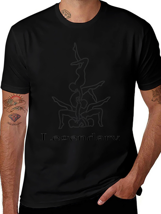 Legendary Black T-Shirt with Acrobatic Design