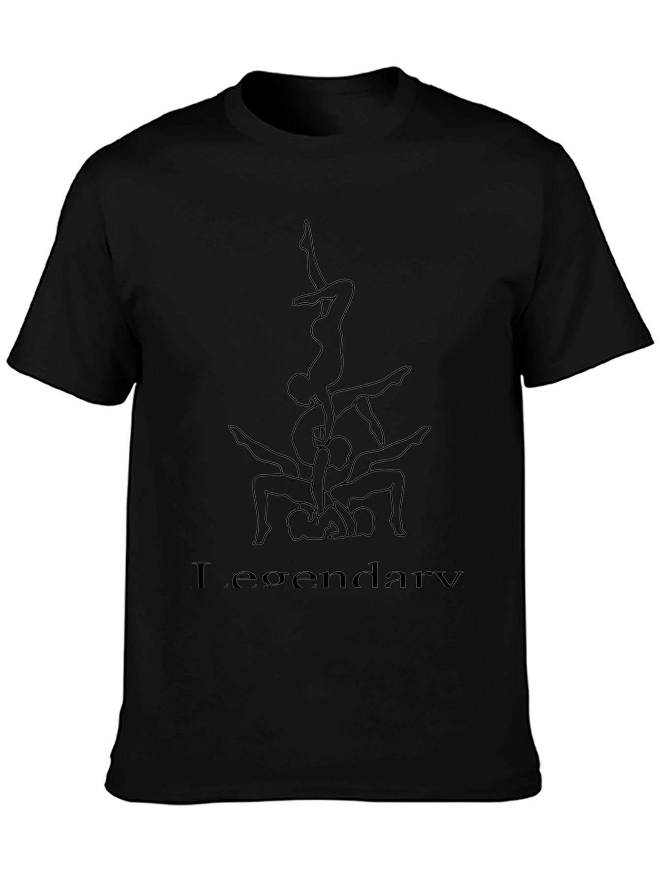 Legendary Black T-Shirt with Acrobatic Design