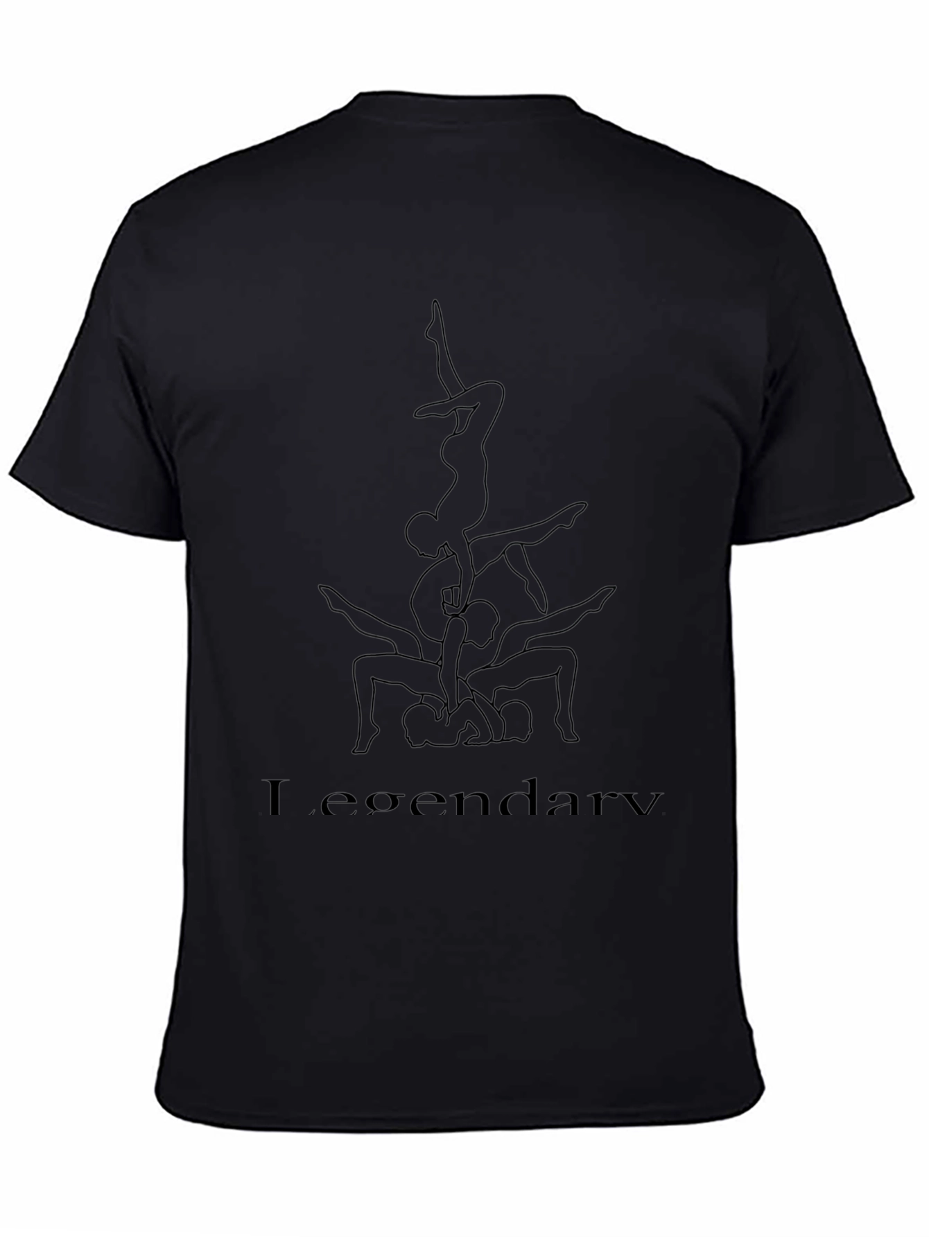 Legendary Black T-Shirt with Acrobatic Design