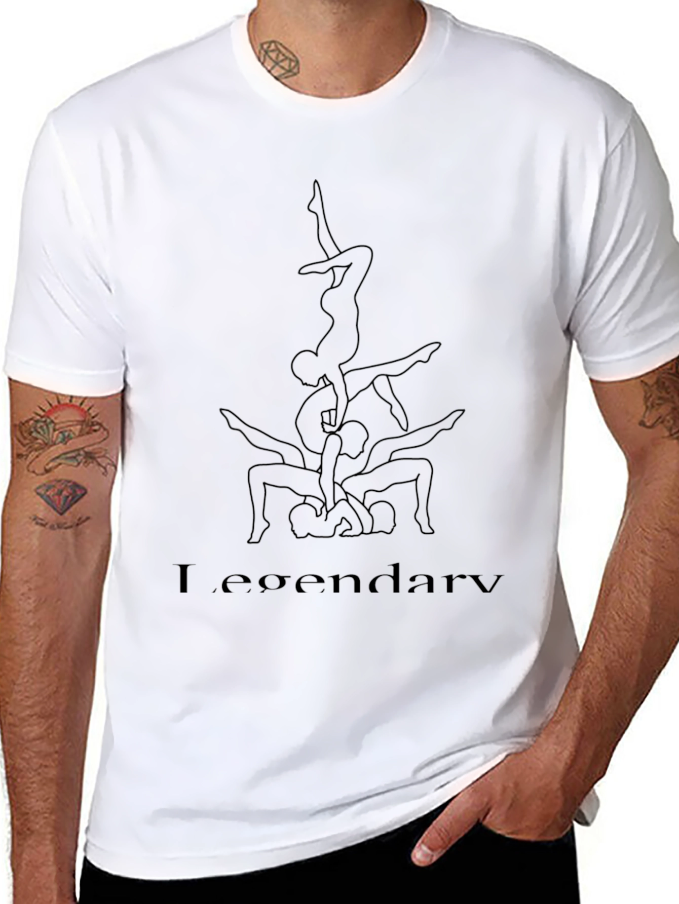 Legendary Black T-Shirt with Acrobatic Design