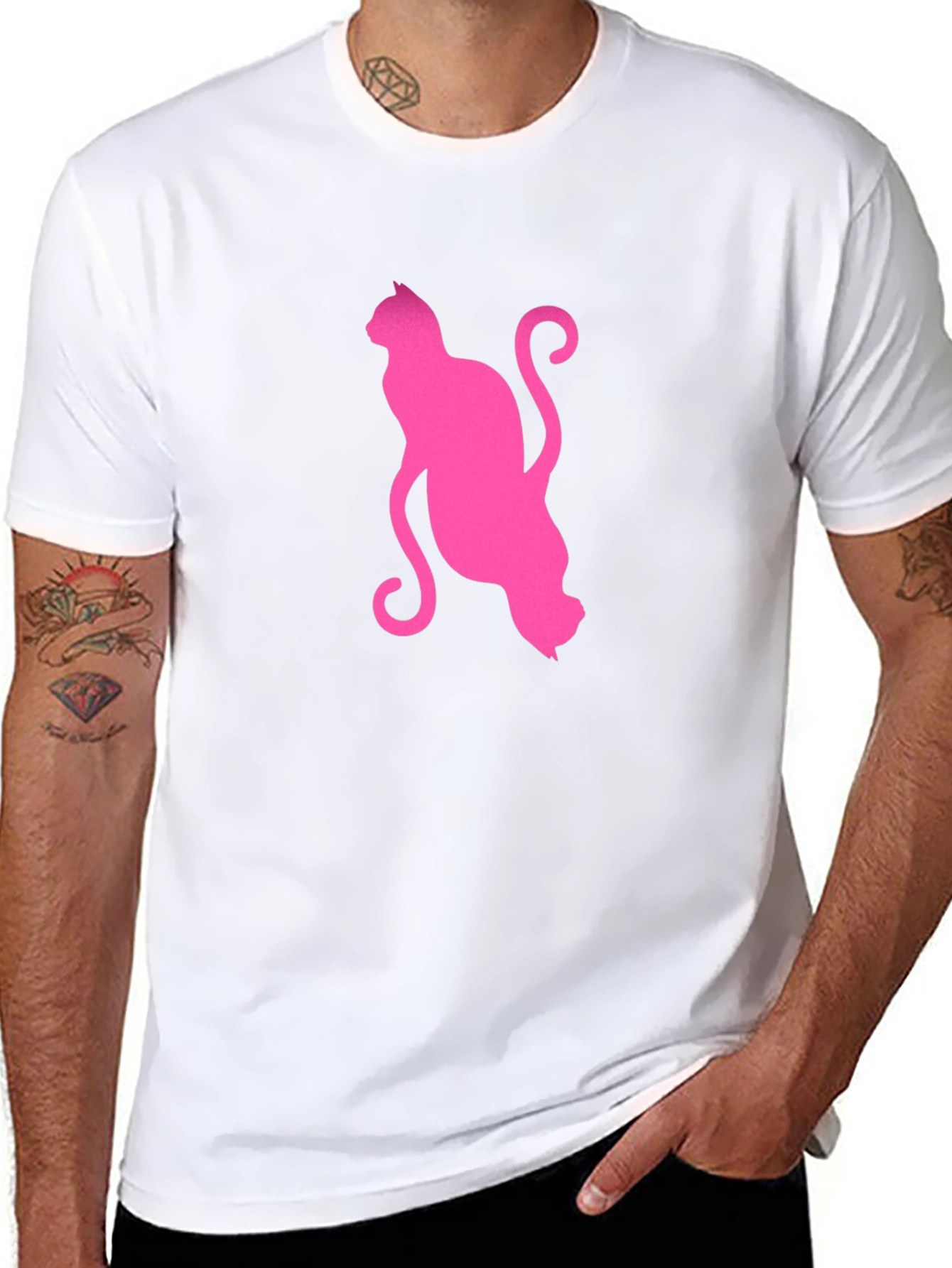 Pink Cat Graphic T-Shirt
