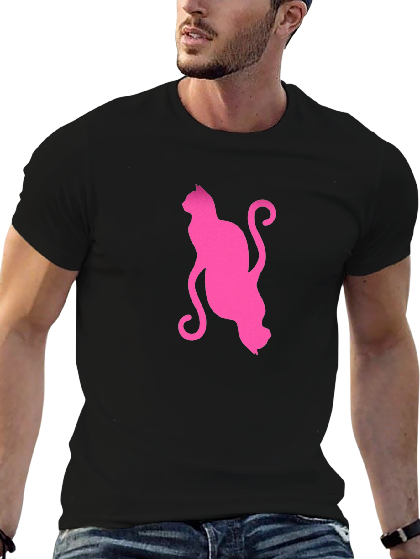 Pink Cat Graphic T-Shirt