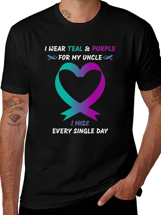 Teal & Purple Uncle Awareness T-Shirt
