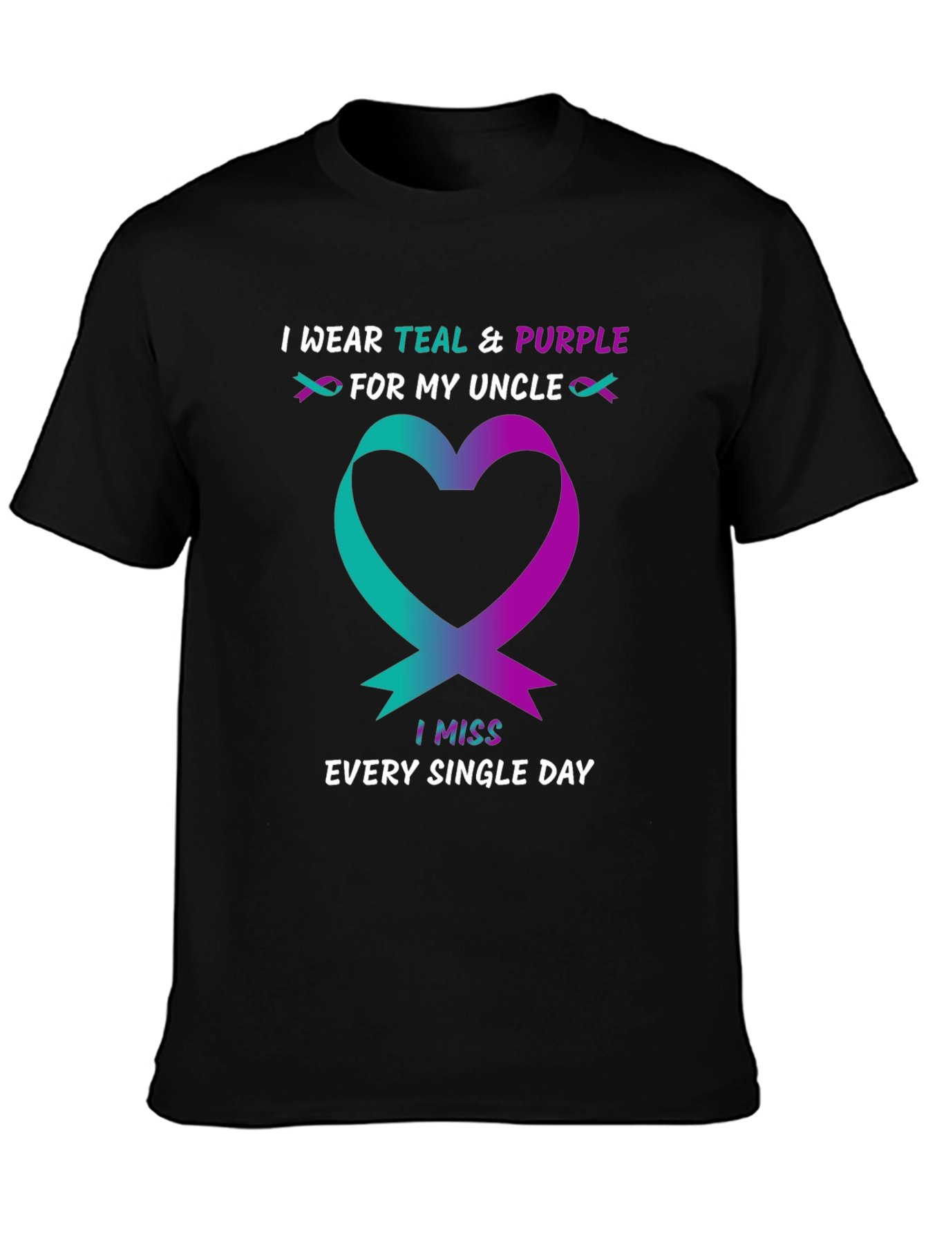 Teal & Purple Uncle Awareness T-Shirt