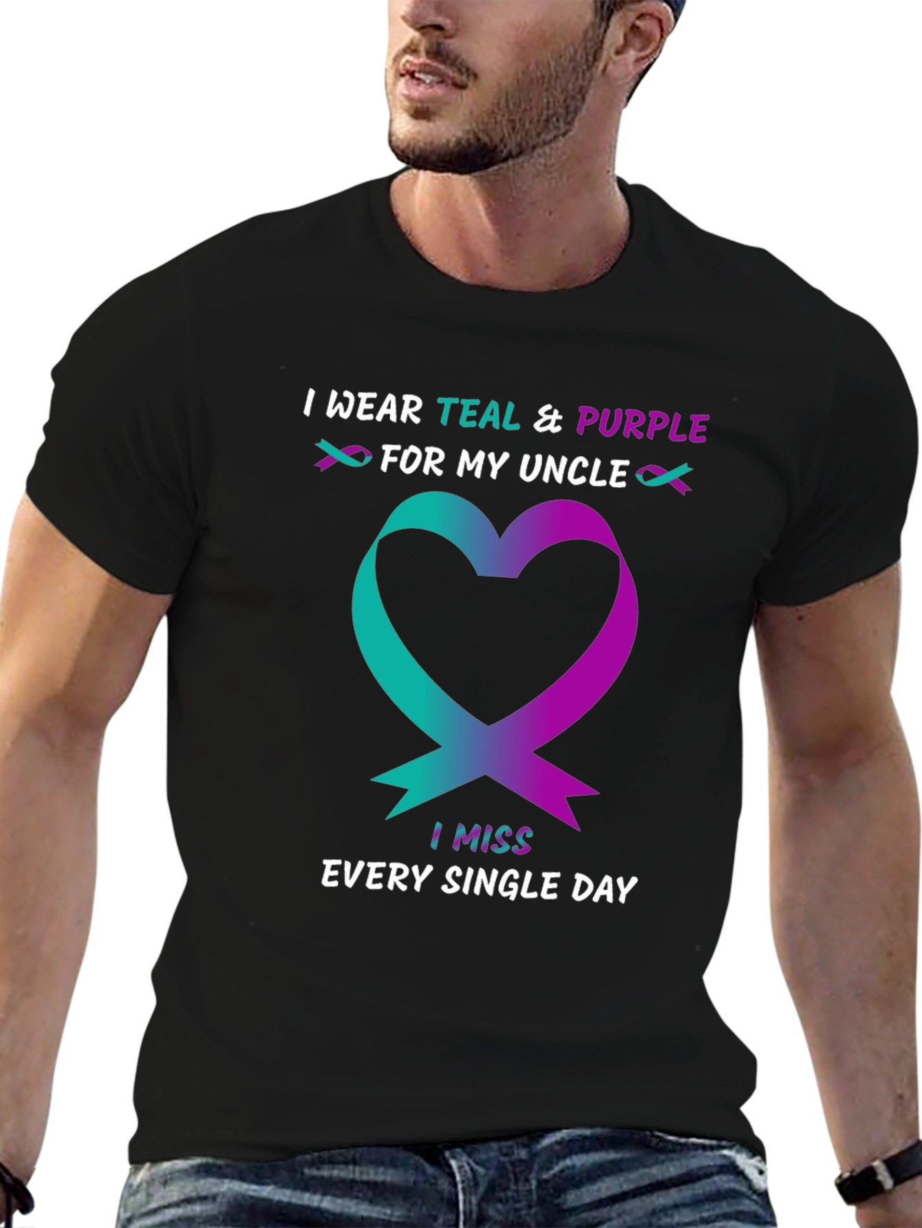 Teal & Purple Uncle Awareness T-Shirt
