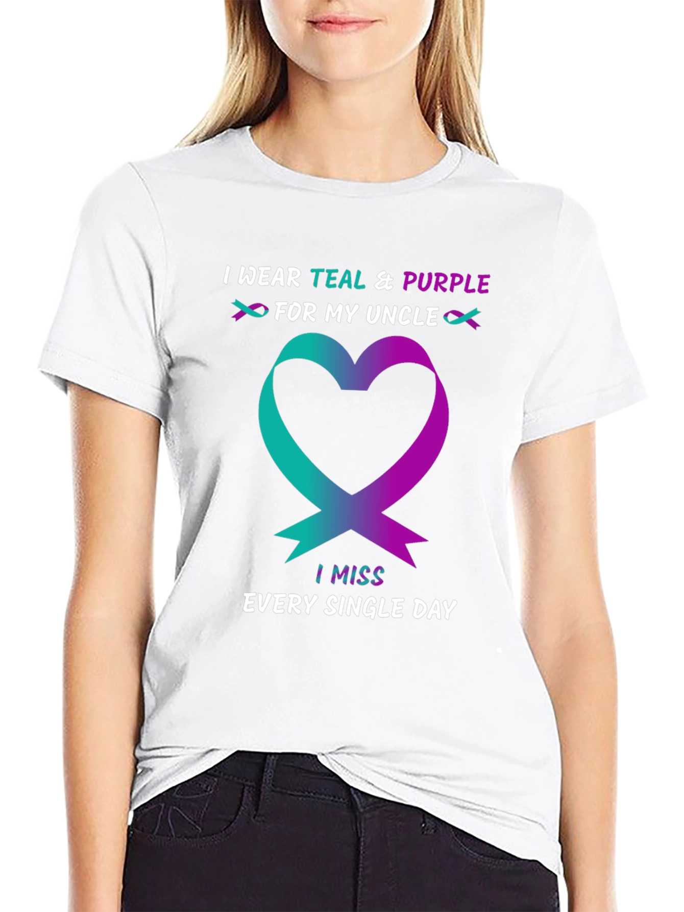 Teal & Purple Uncle Awareness T-Shirt