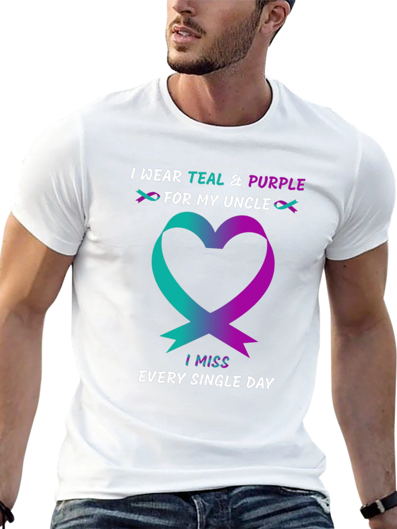 Teal & Purple Uncle Awareness T-Shirt