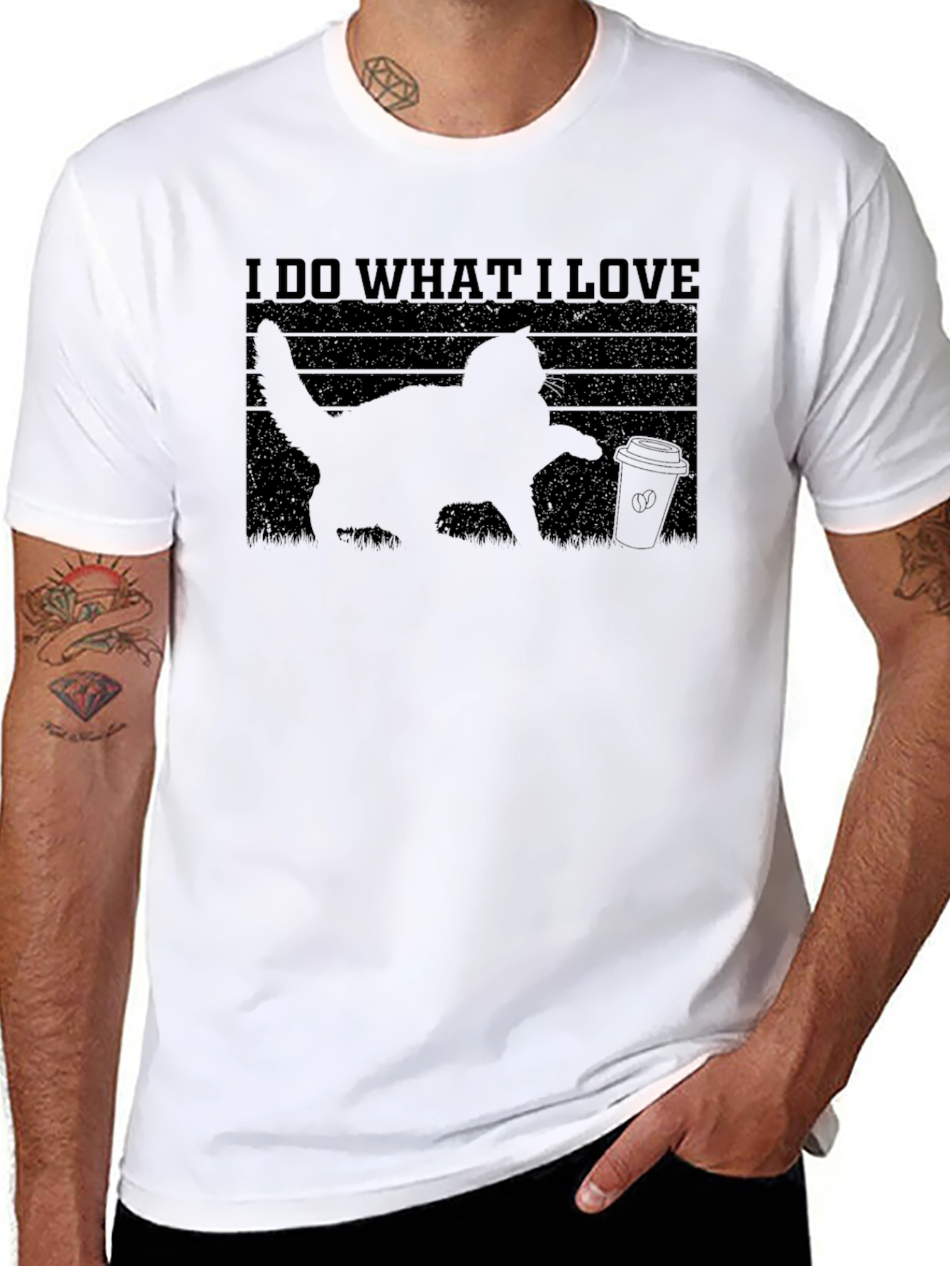 I Do What I Love Cat & Coffee T-Shirt