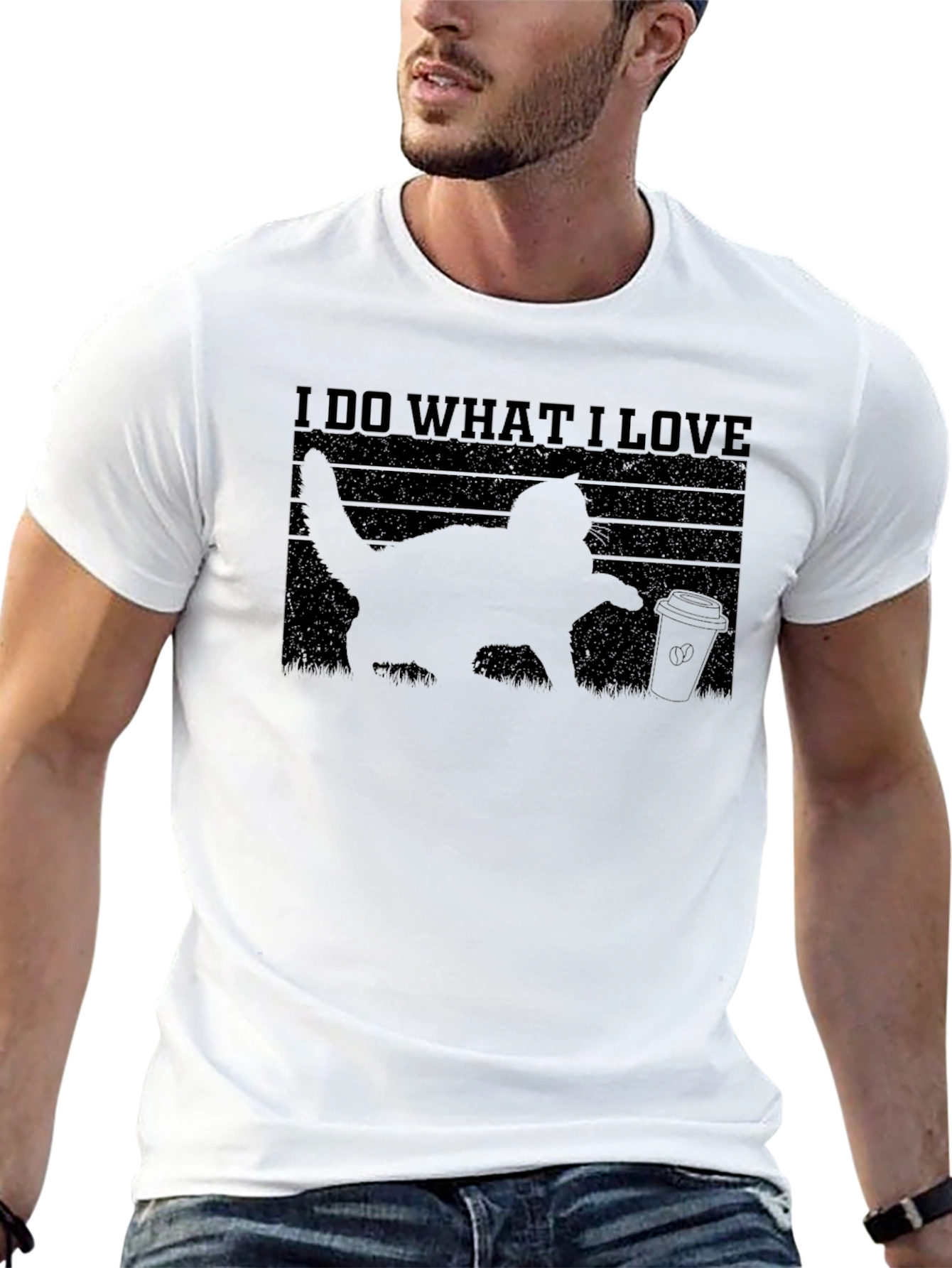 I Do What I Love Cat & Coffee T-Shirt