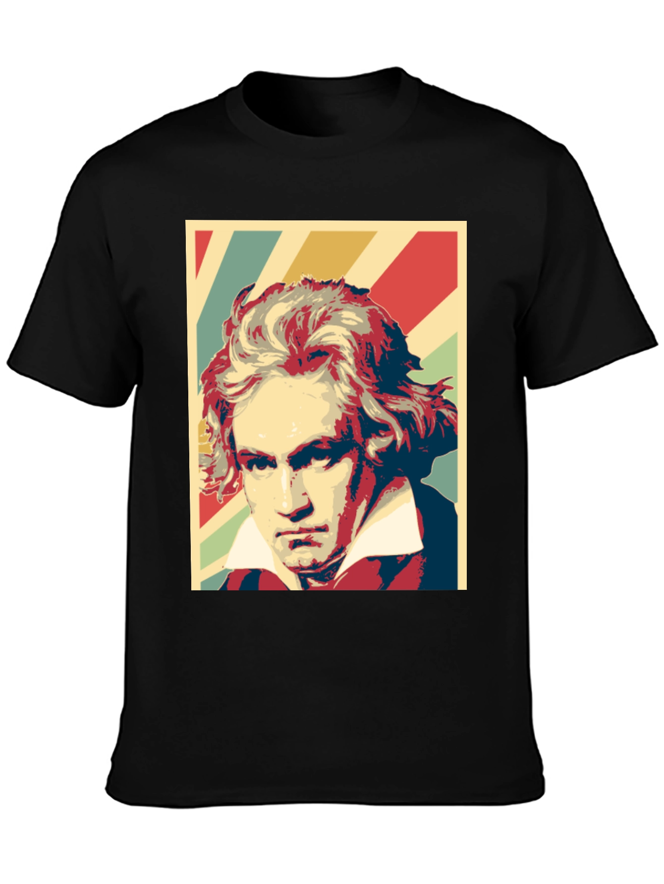 Beethoven Graphic Print Mens Black T-Shirt