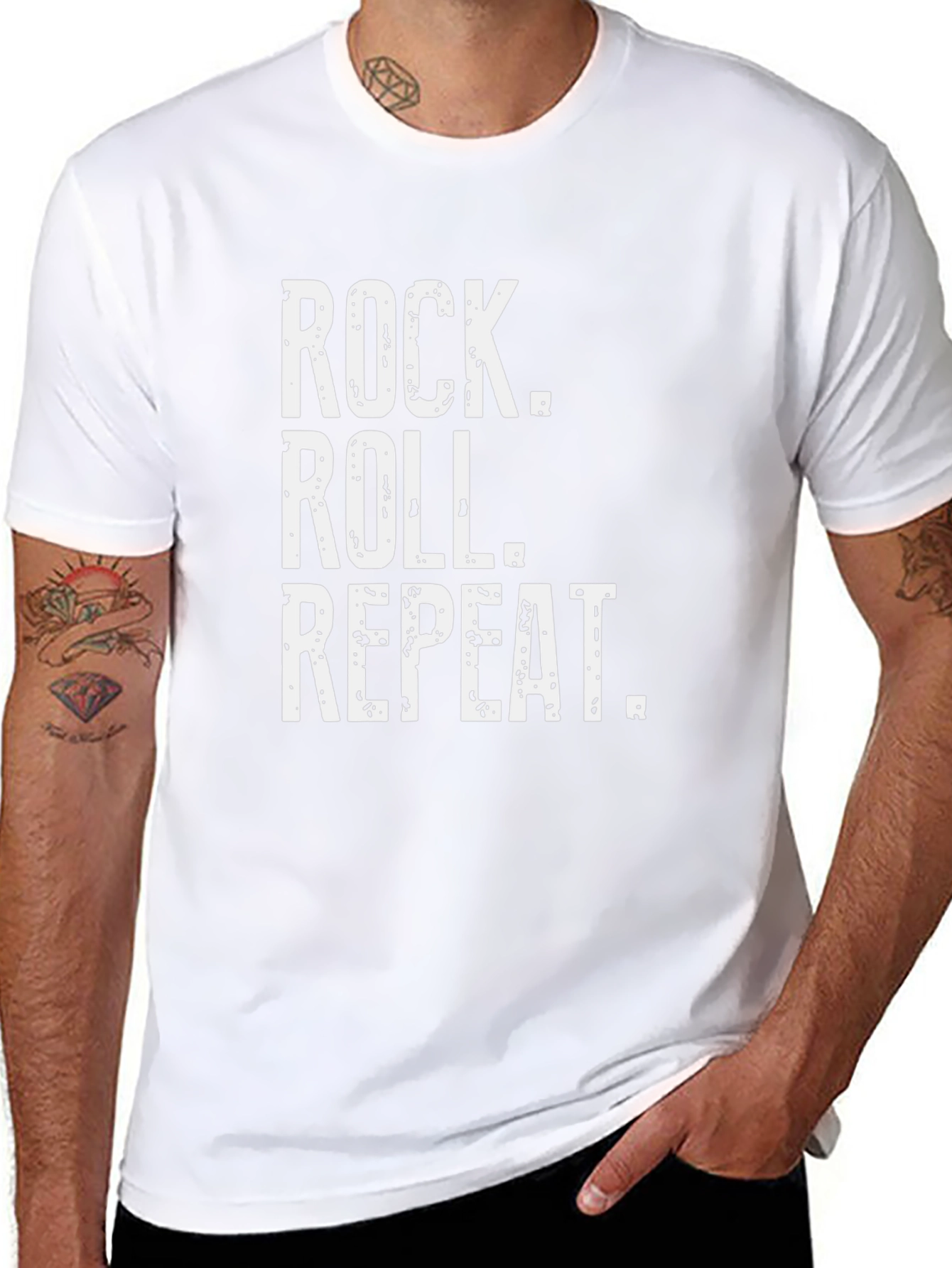 Rock Roll Repeat Black T-Shirt