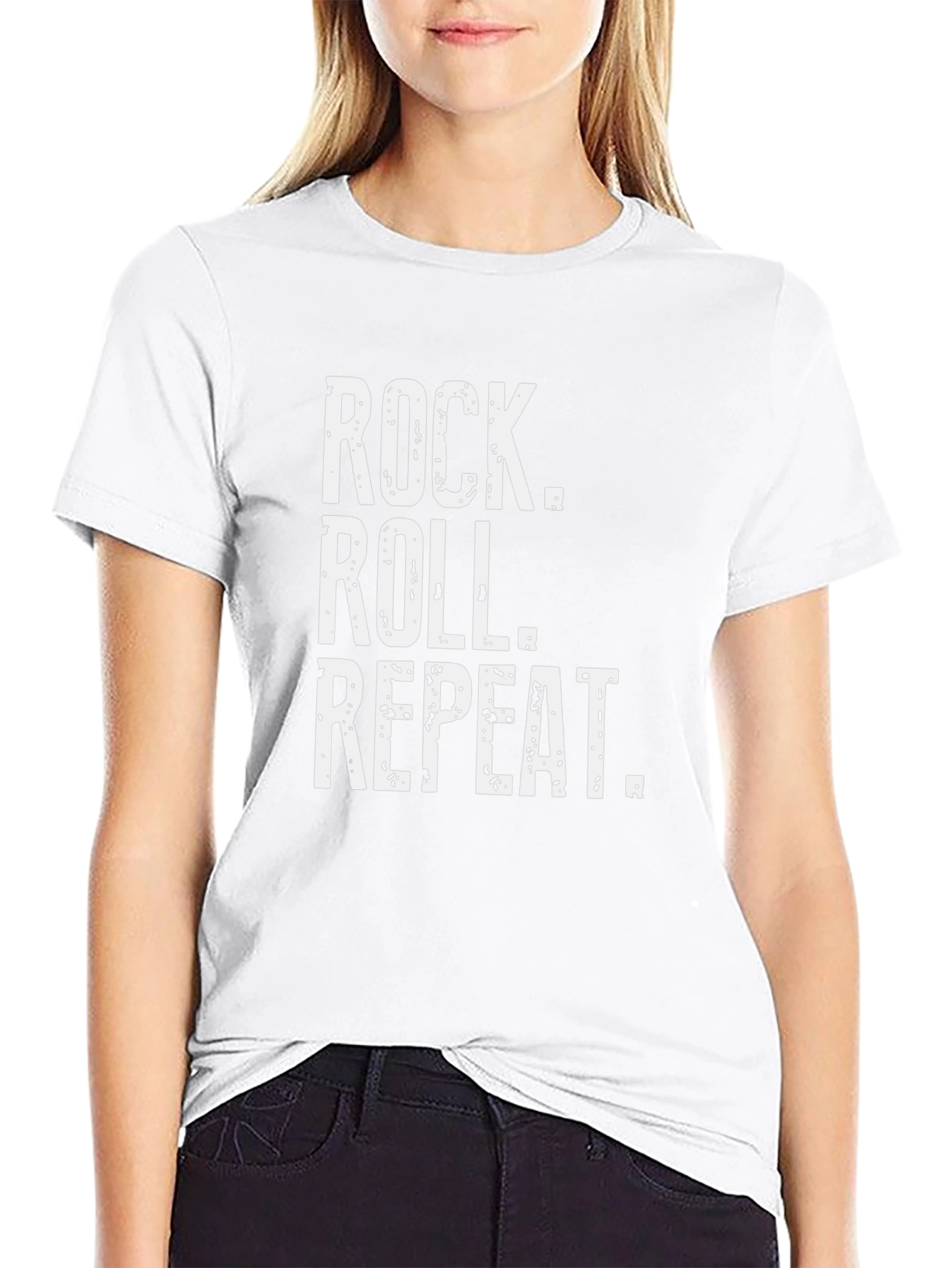 Rock Roll Repeat Black T-Shirt