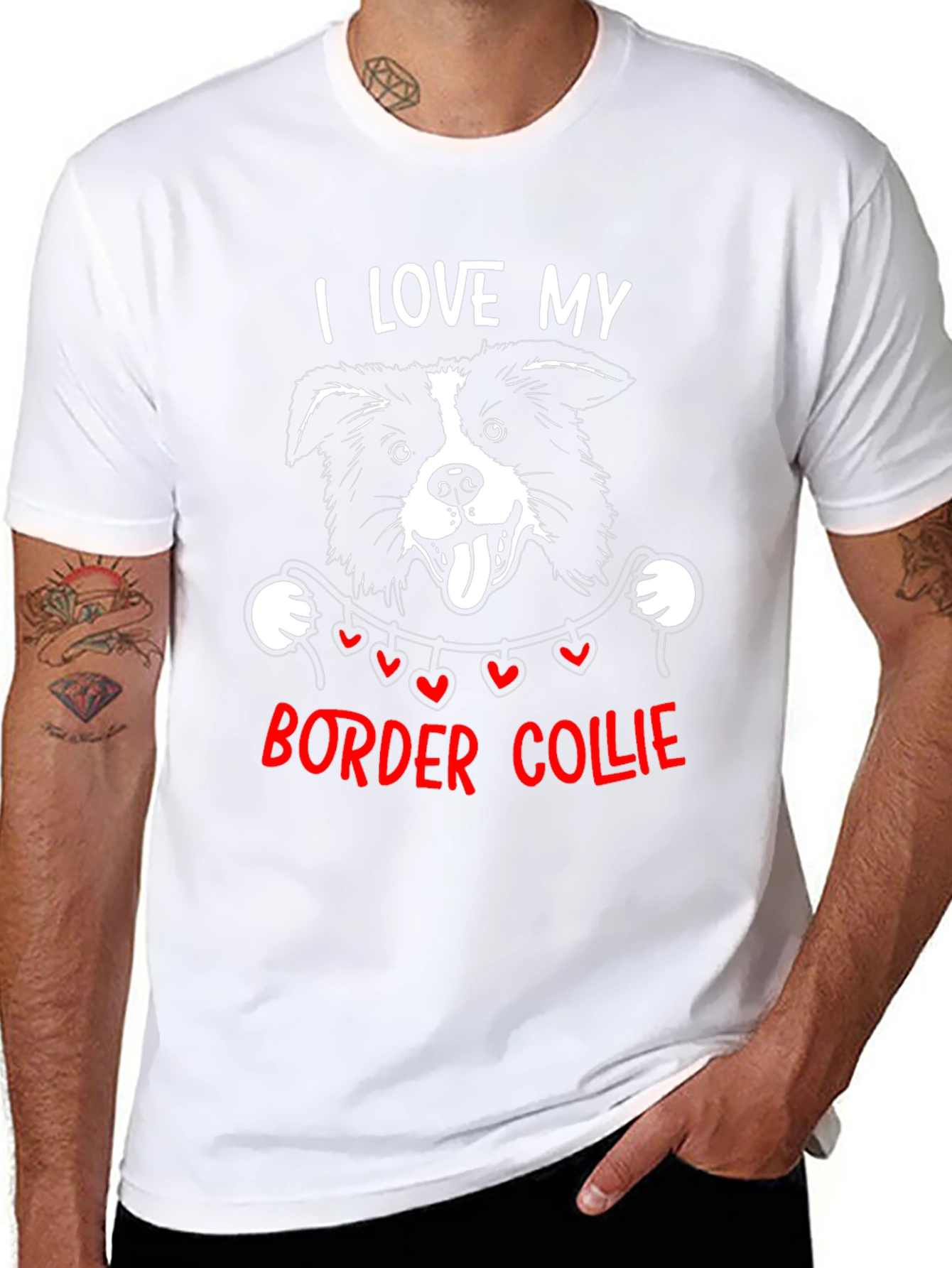 I Love My Border Collie Graphic Tee