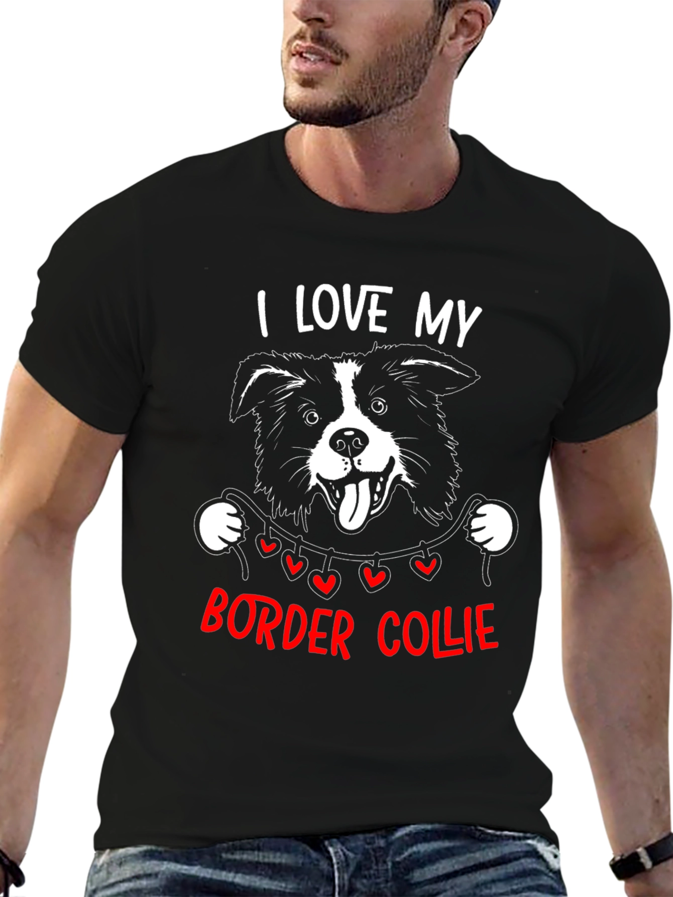 I Love My Border Collie Graphic Tee