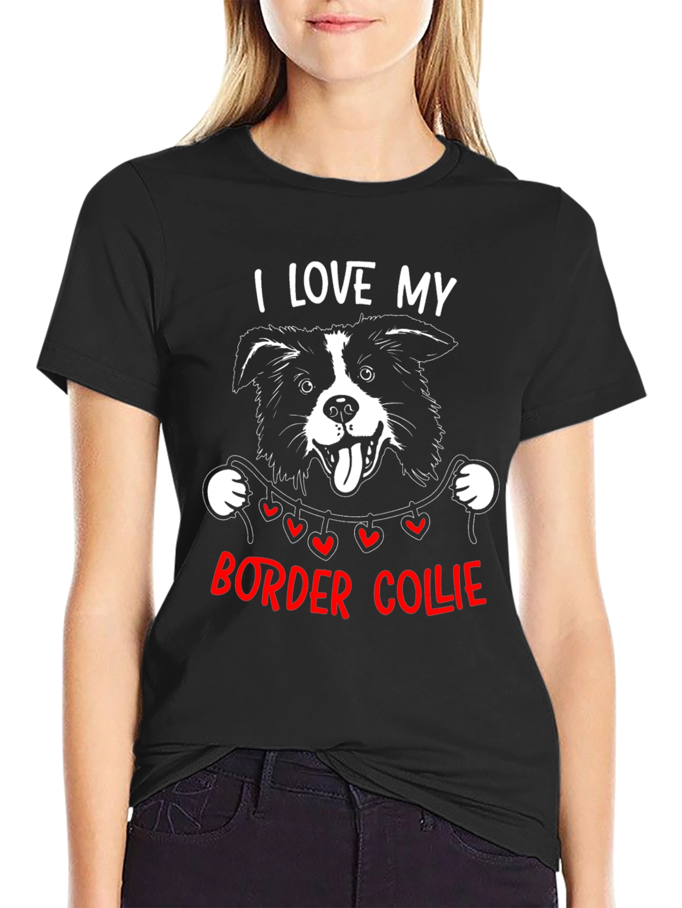 I Love My Border Collie Graphic Tee