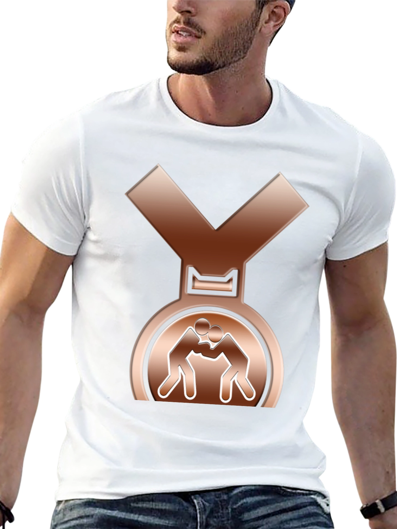 Wrestling Bronze Medal T-Shirt - Sporty Tee