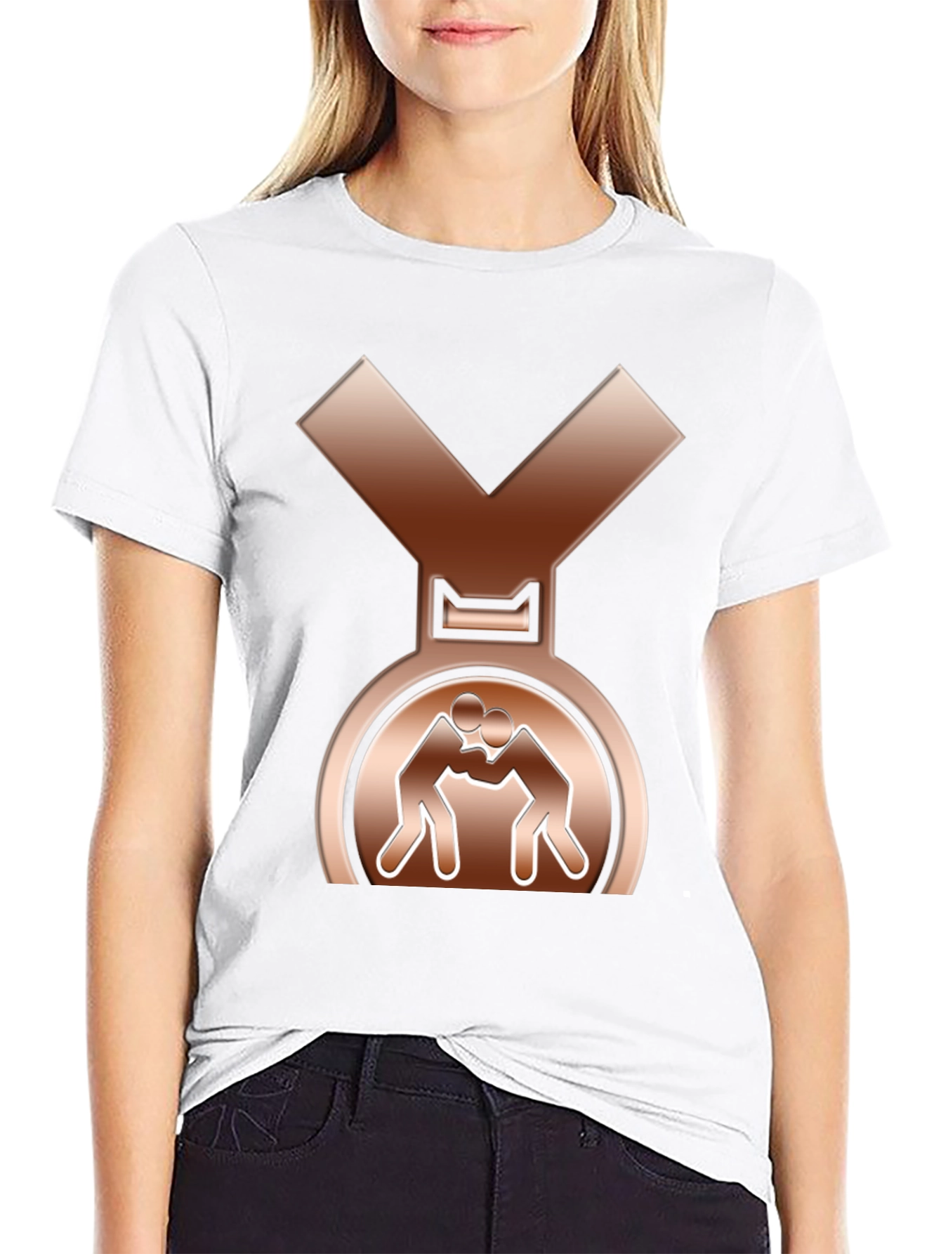 Wrestling Bronze Medal T-Shirt - Sporty Tee