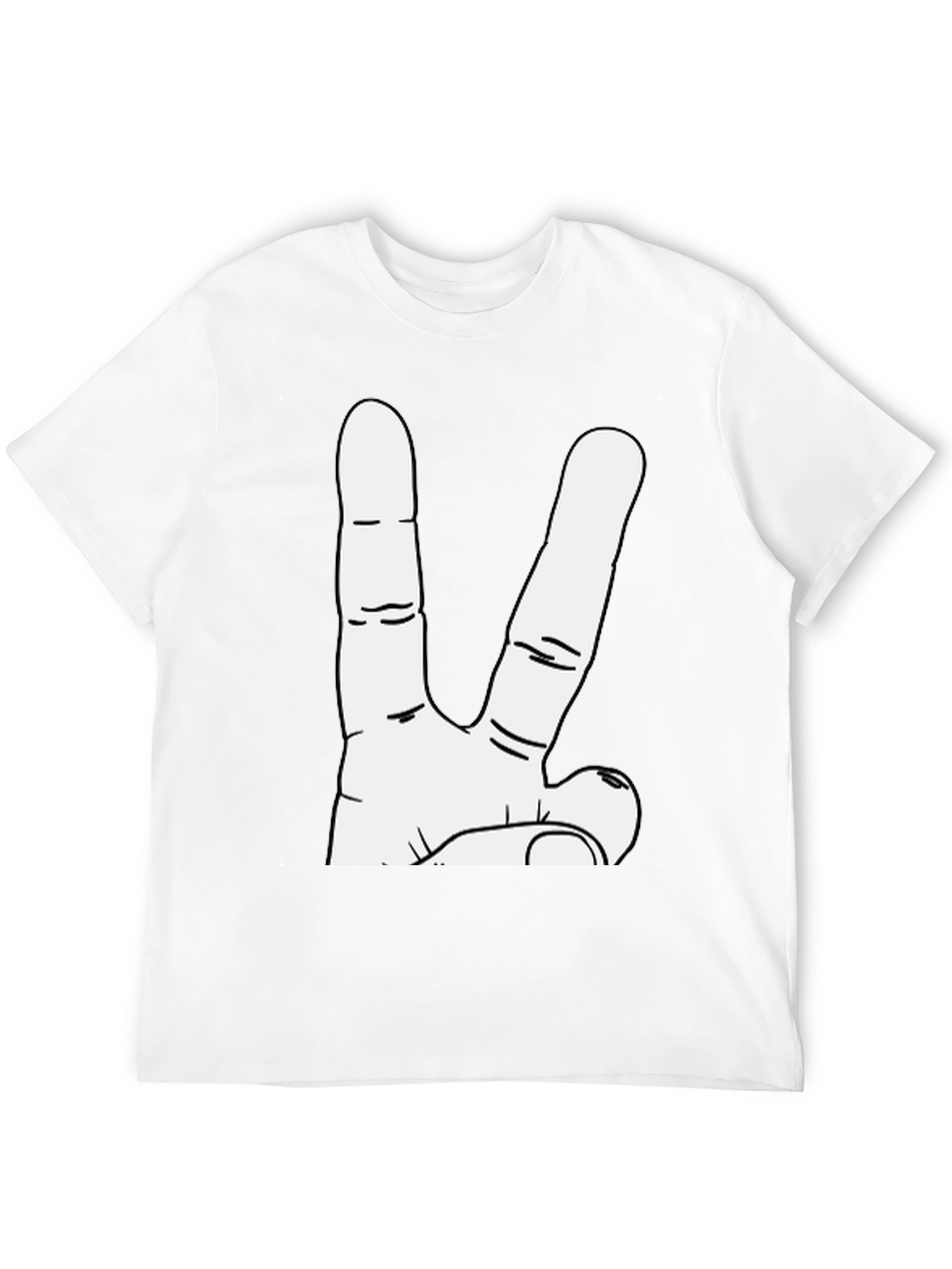 Peace Sign Graphic Tee - Black Cotton T-Shirt