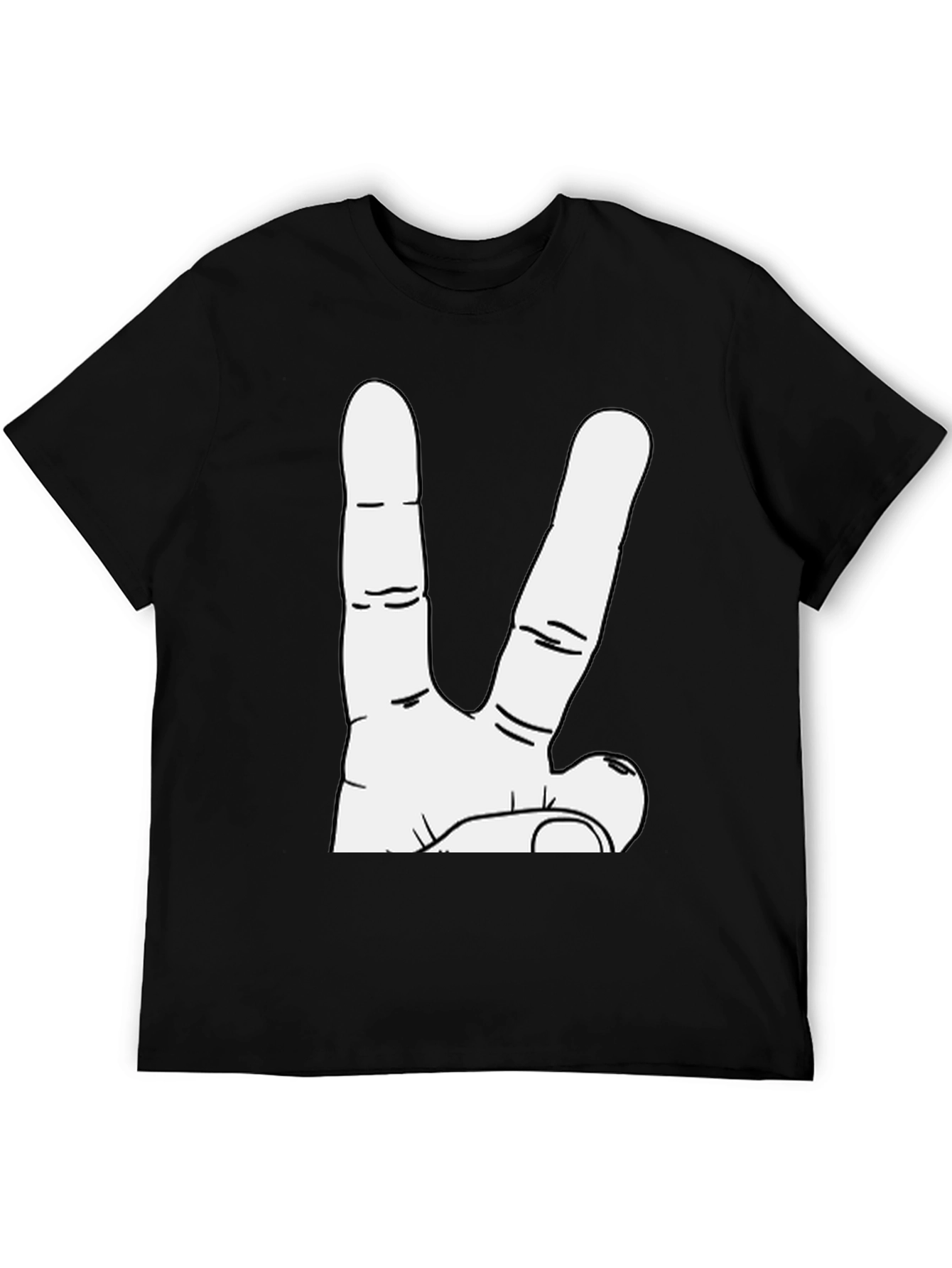 Peace Sign Graphic Tee - Black Cotton T-Shirt