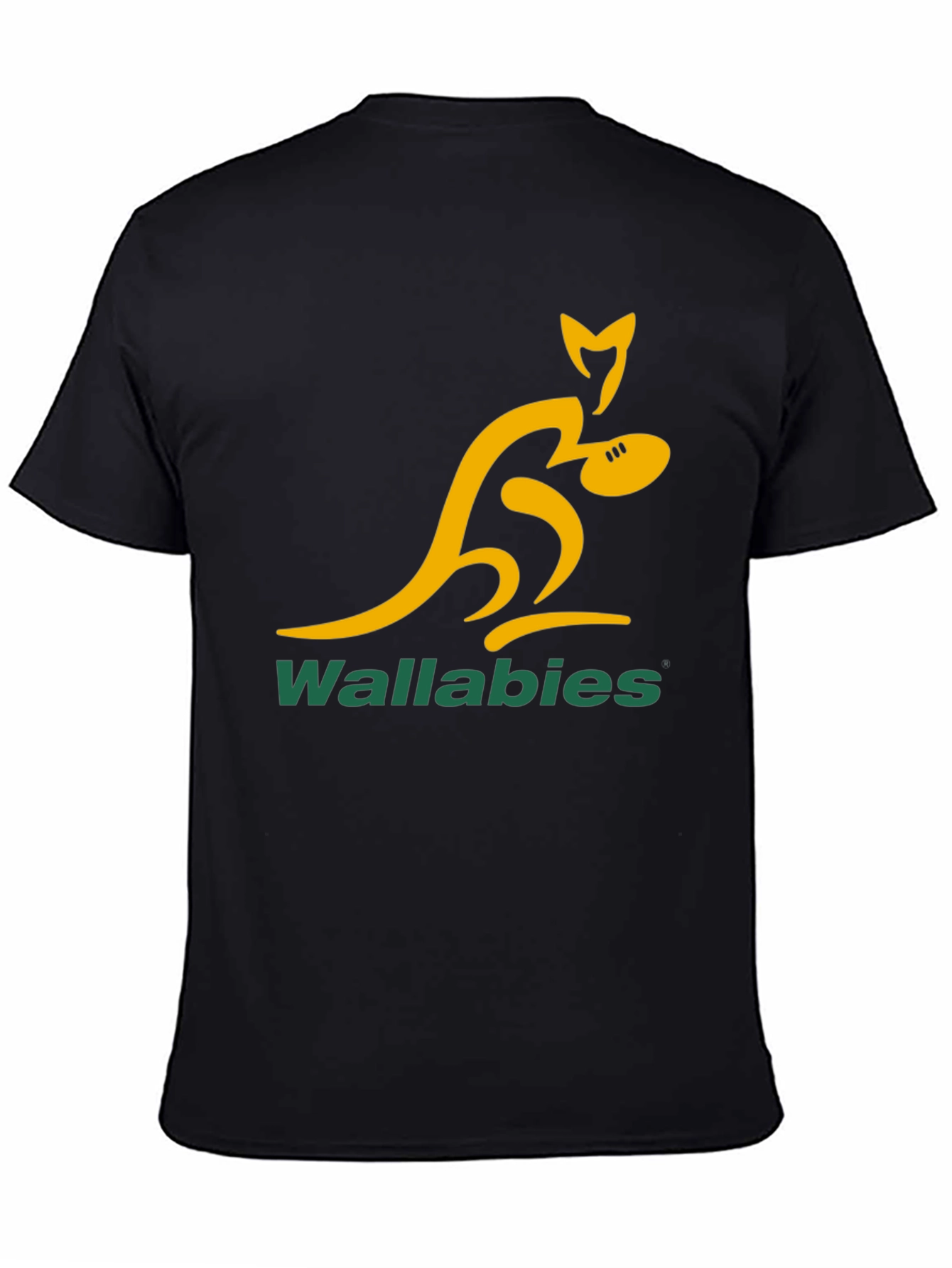 Wallabies Rugby T-Shirt - Black Cotton Tee