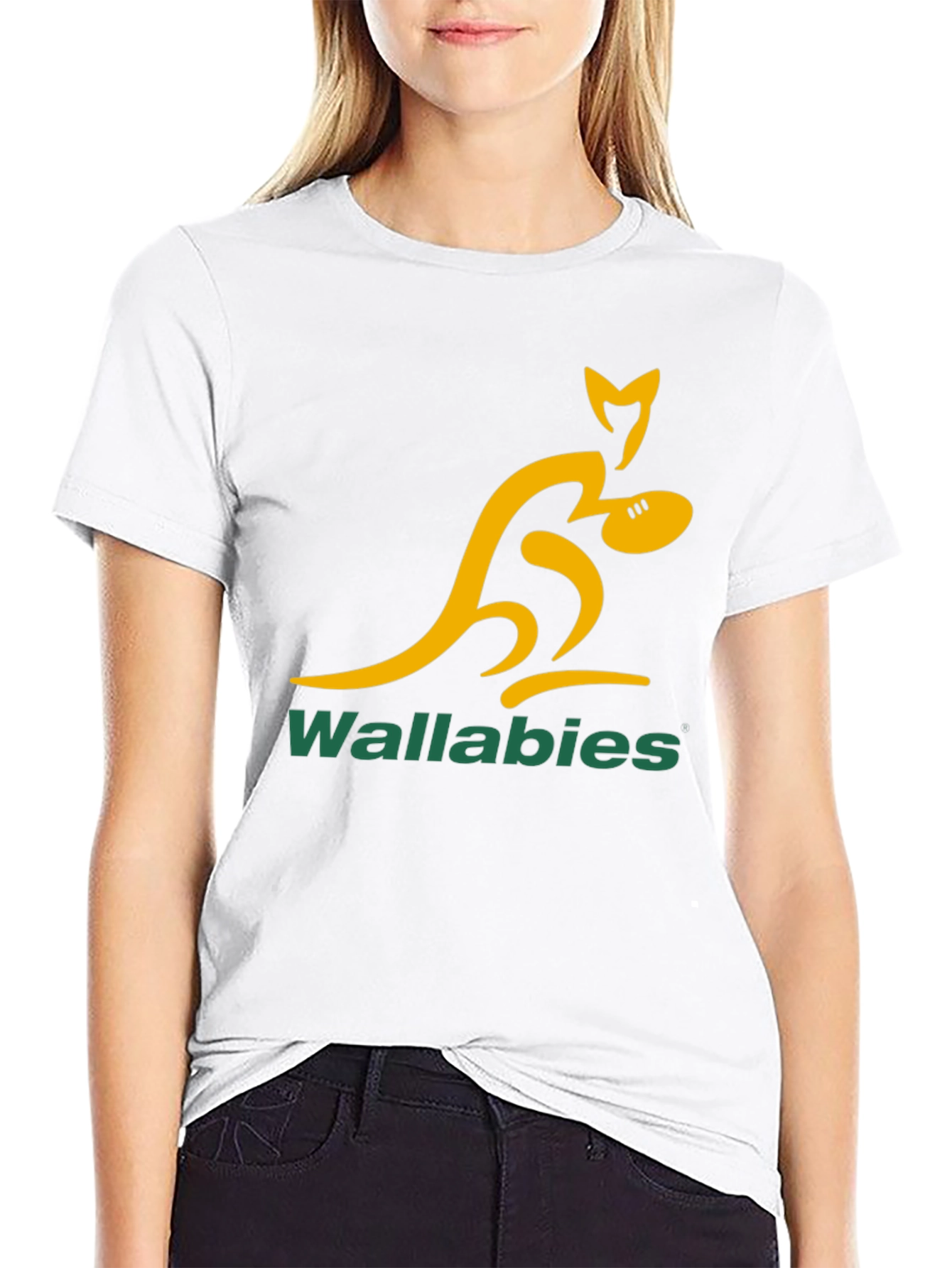 Wallabies Rugby T-Shirt - Black Cotton Tee