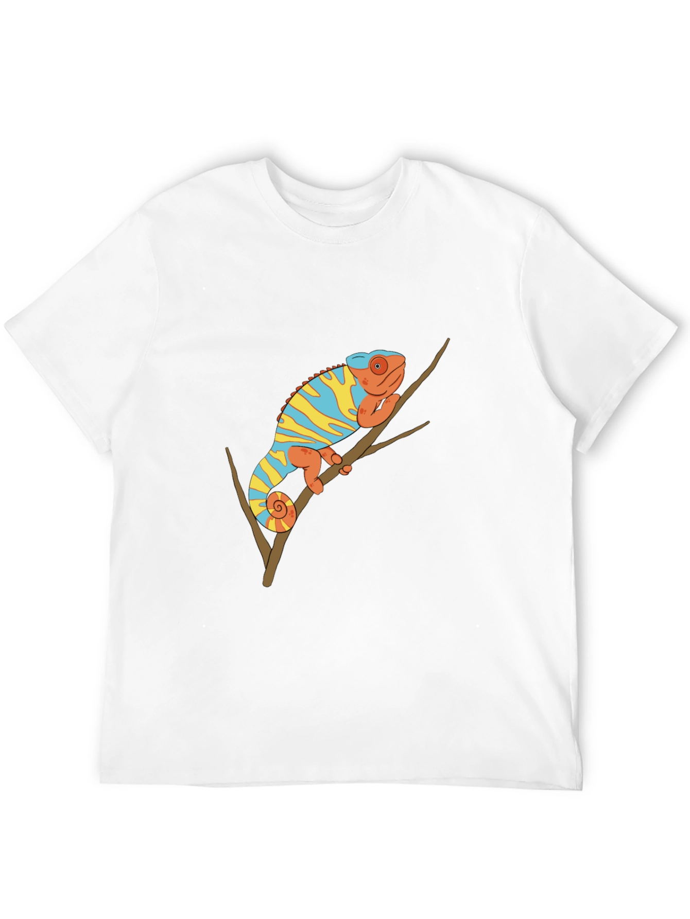 Chameleon Graphic Tee - Trendy Animal Print Shirt