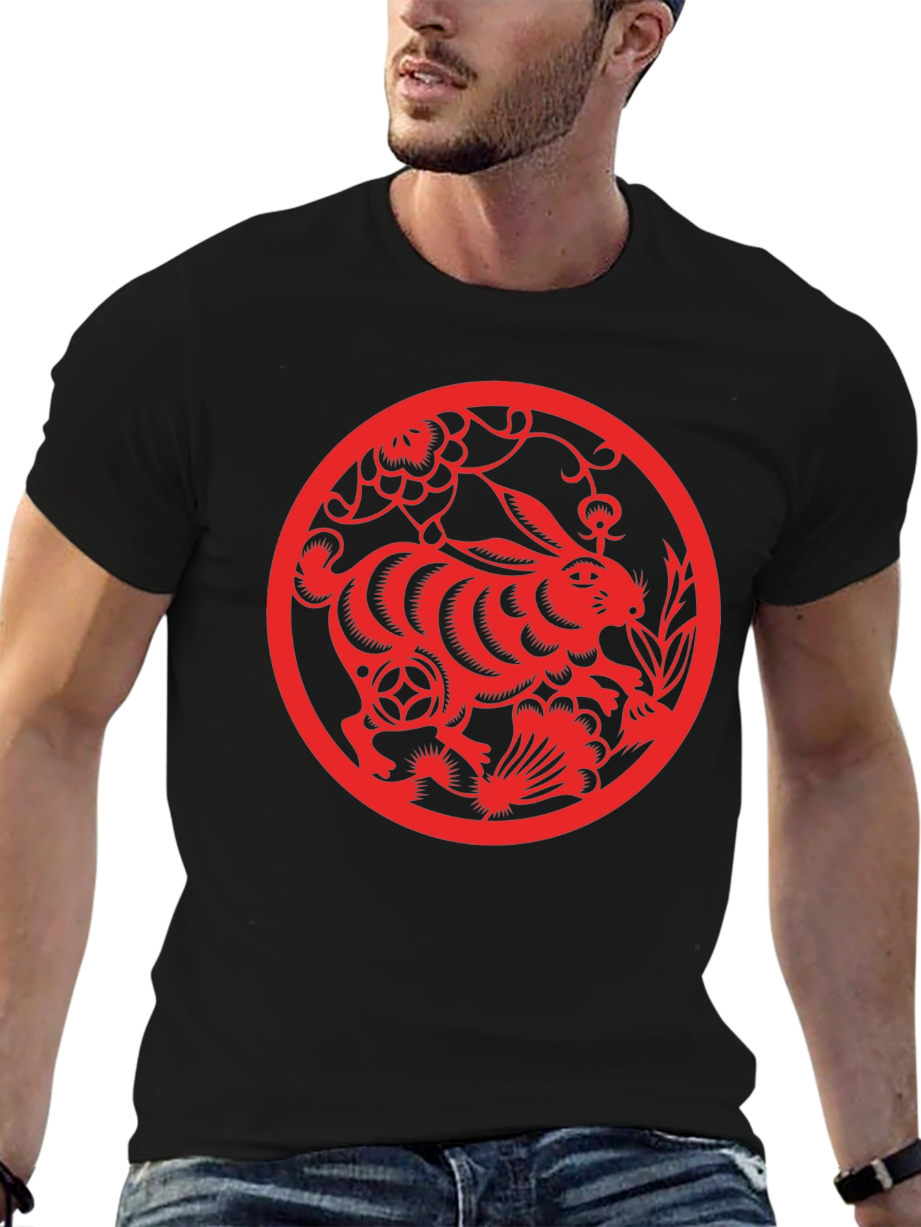 Rabbit Year T-Shirt - Red Chinese Zodiac Design