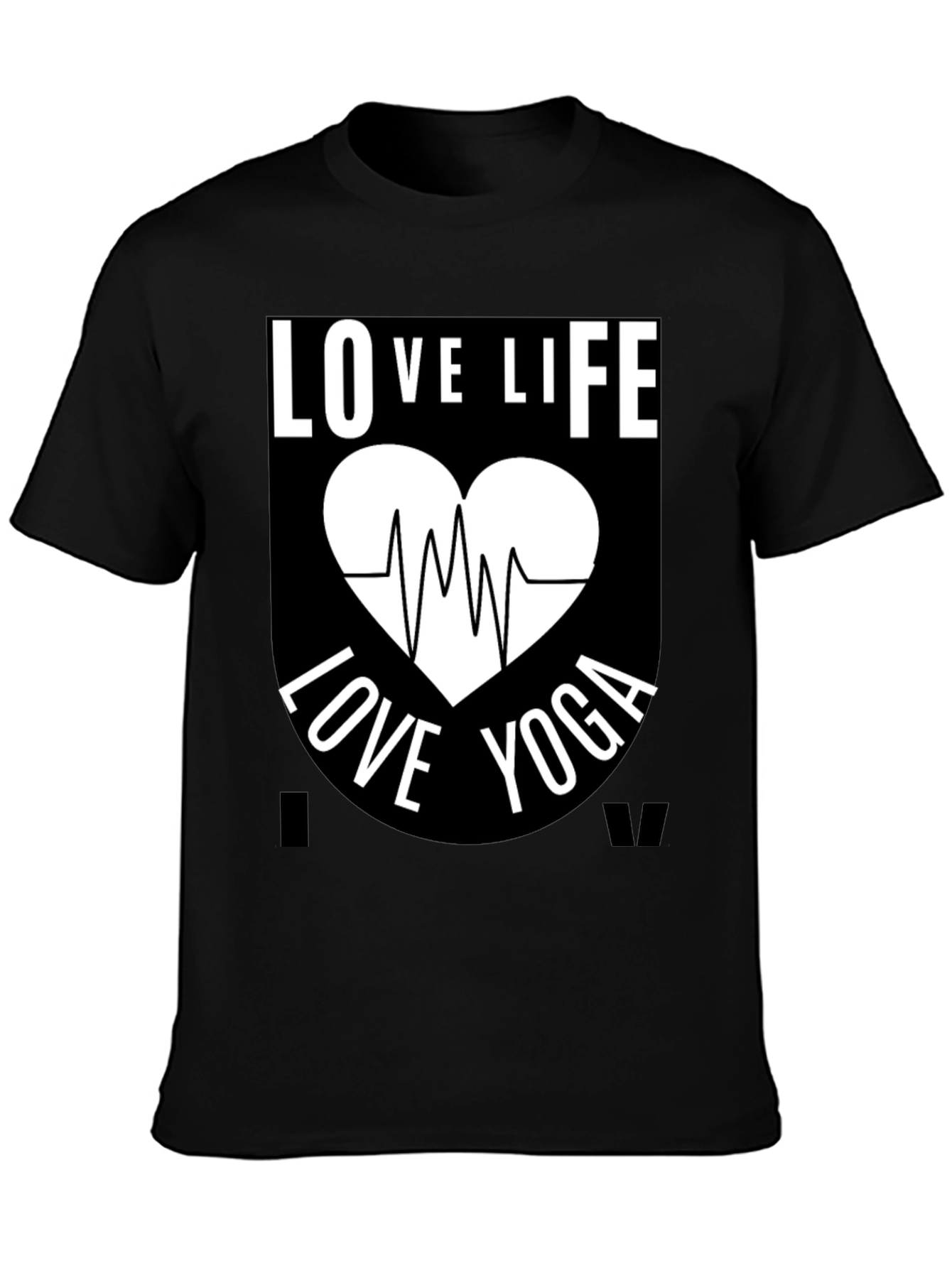 Love Life Yoga Graphic T-Shirt - Black