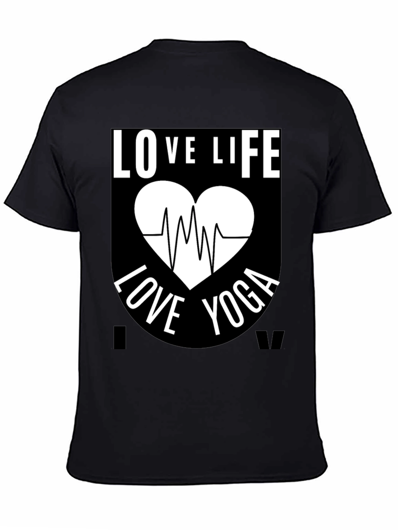 Love Life Yoga Graphic T-Shirt - Black