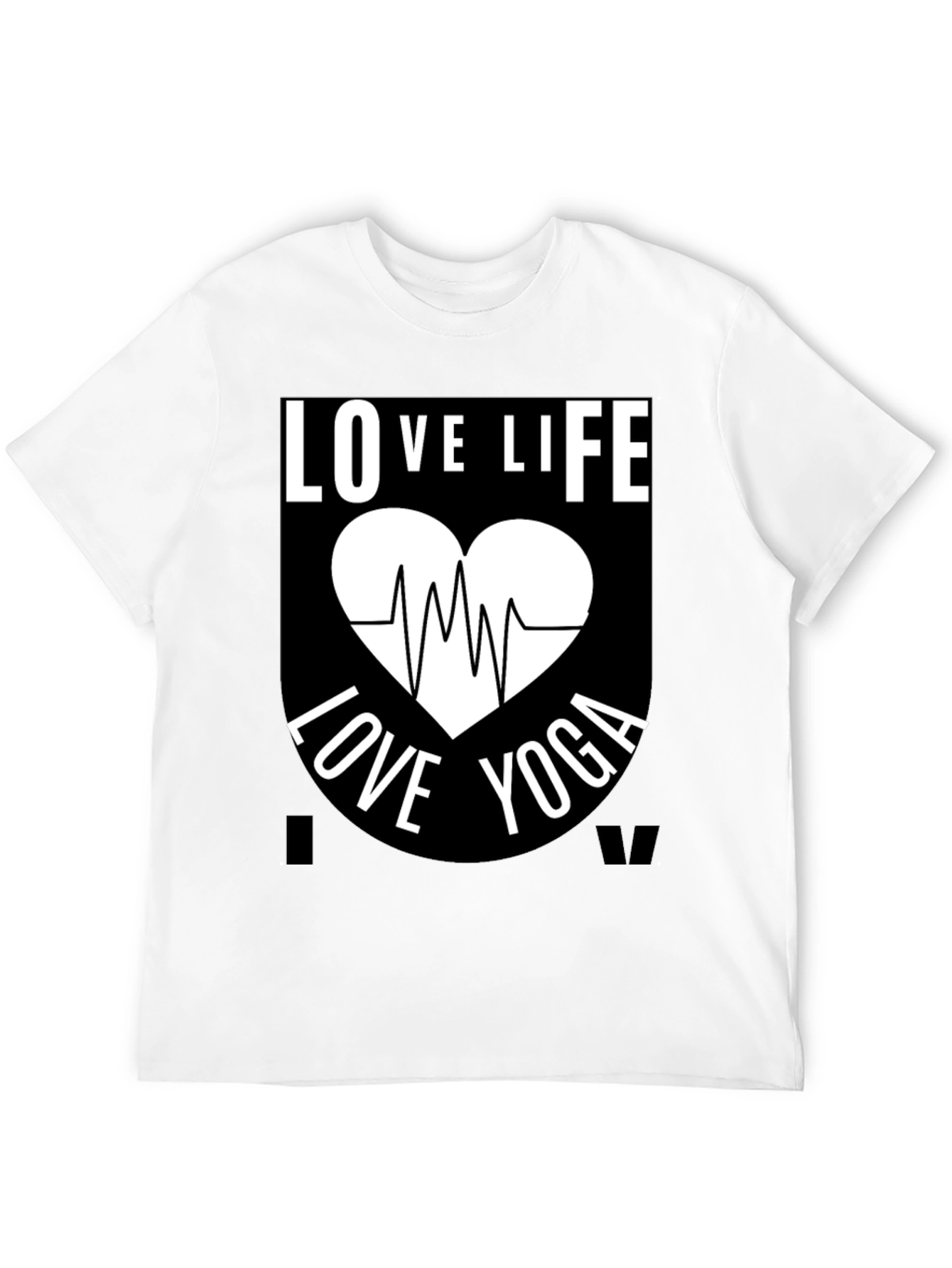Love Life Yoga Graphic T-Shirt - Black