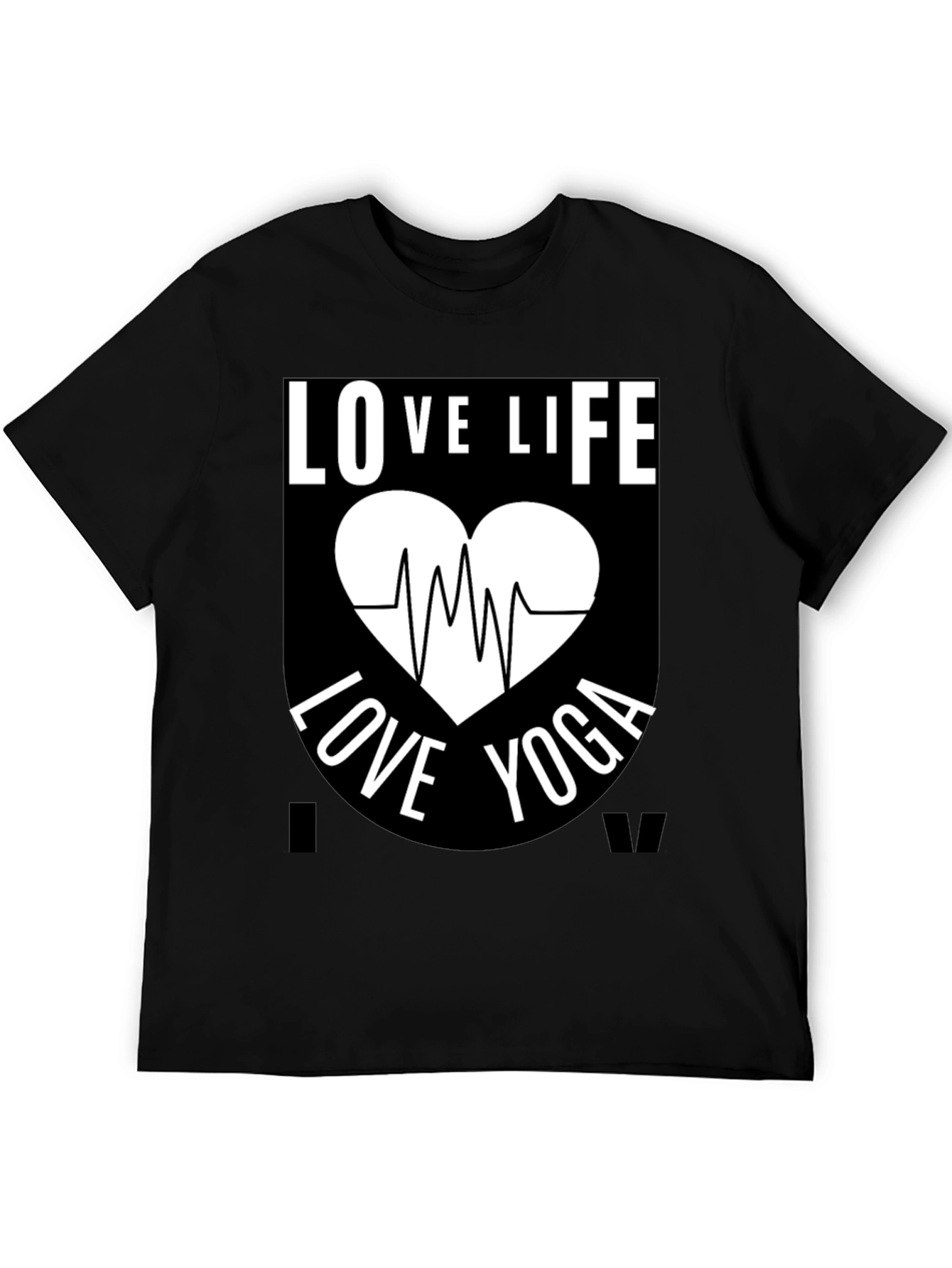 Love Life Yoga Graphic T-Shirt - Black