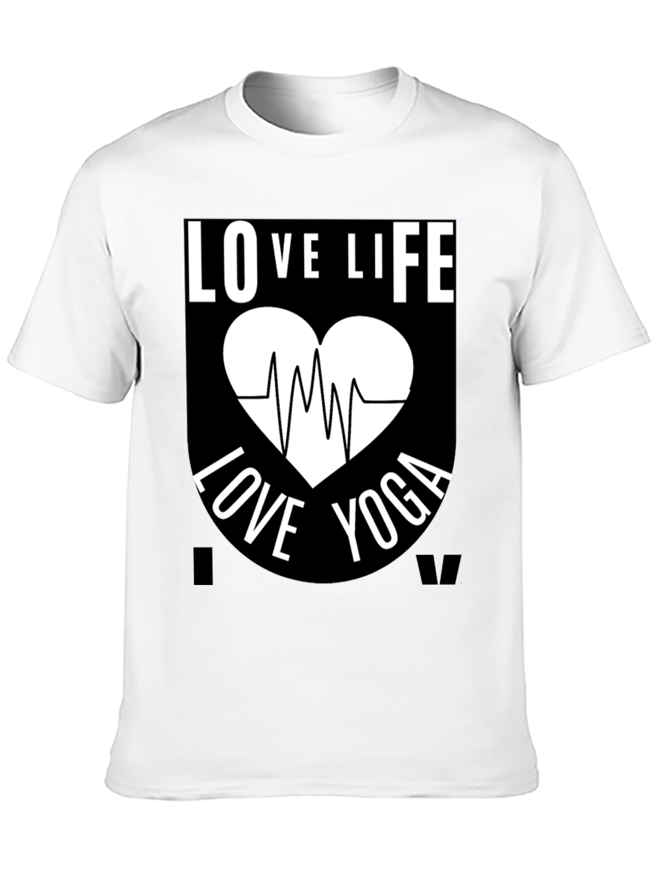Love Life Yoga Graphic T-Shirt - Black