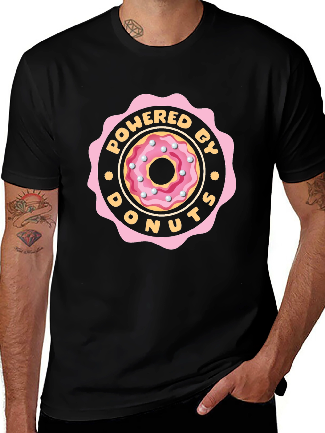 Powered By Donuts Graphic Tee - Black
