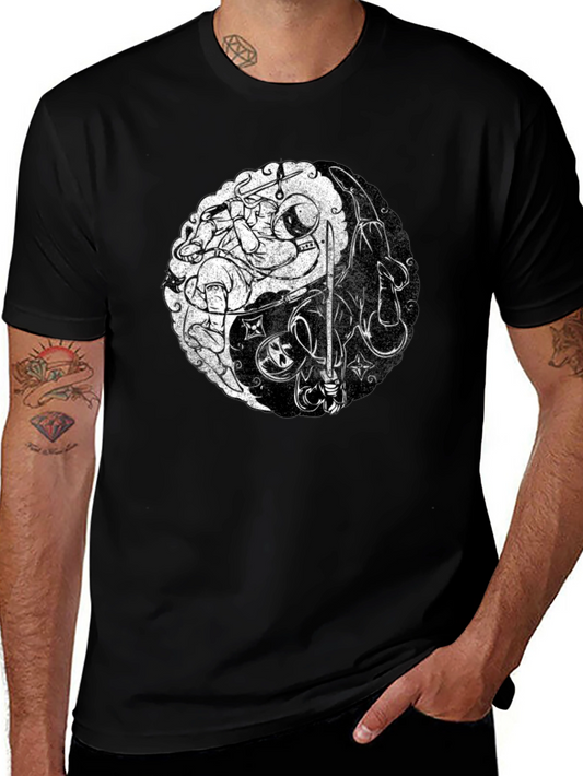 Yin Yang Astronaut Ninja Graphic Tee