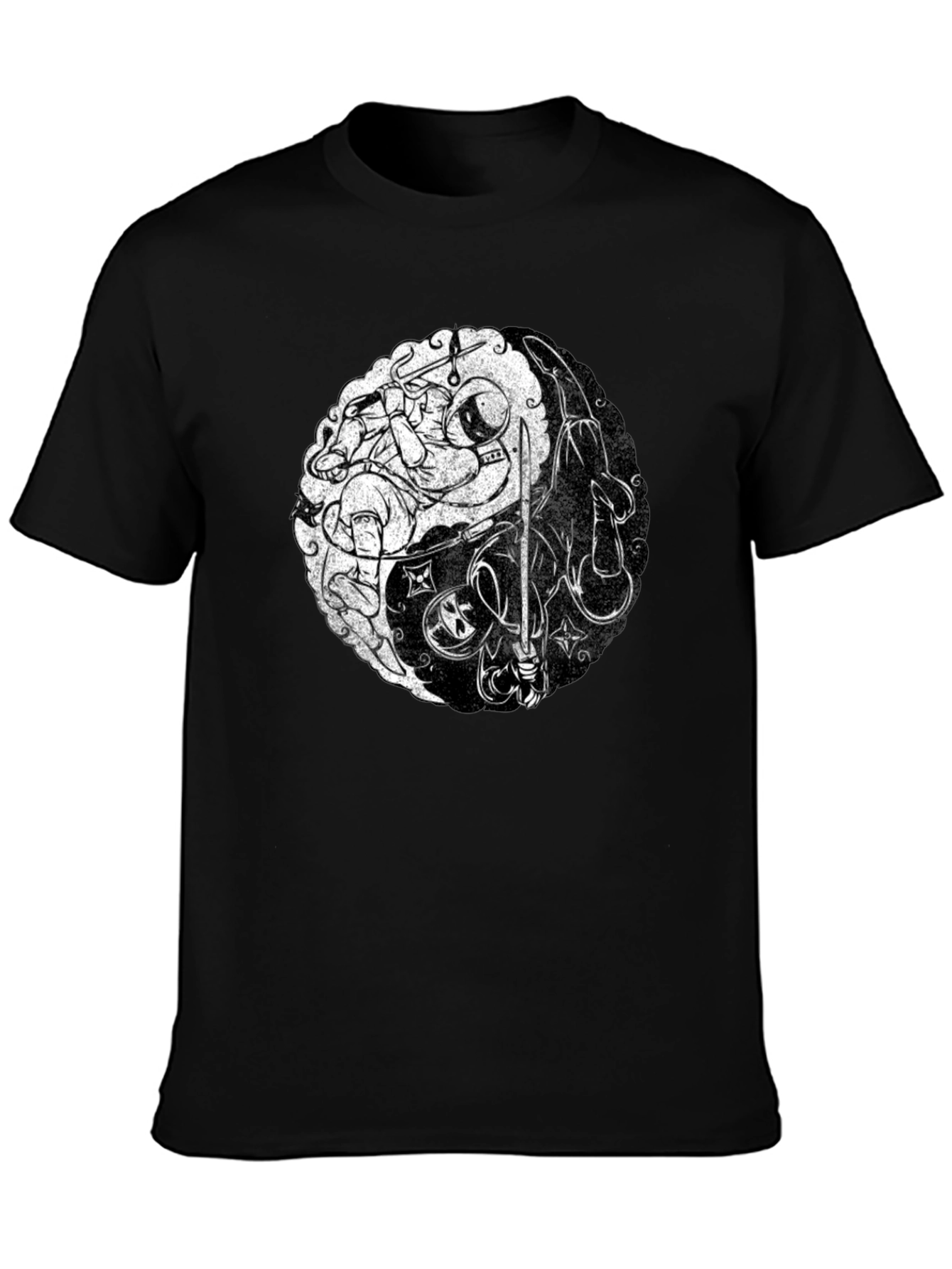 Yin Yang Astronaut Ninja Graphic Tee