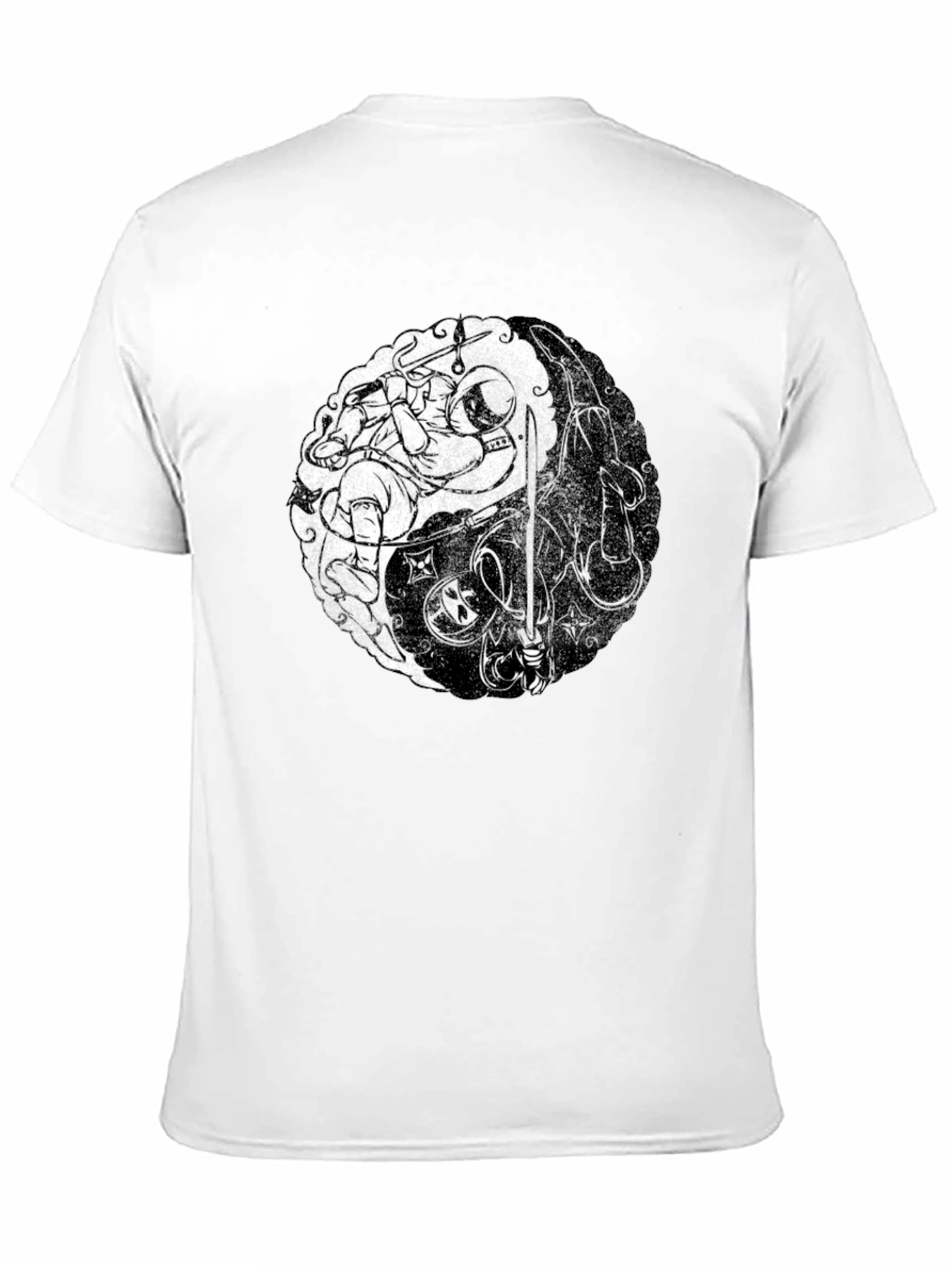 Yin Yang Astronaut Ninja Graphic Tee