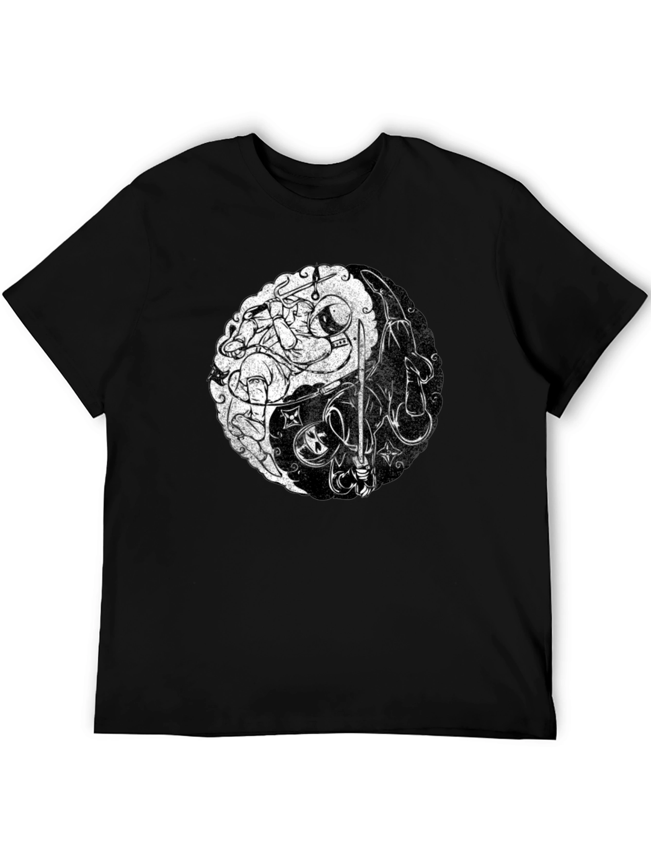 Yin Yang Astronaut Ninja Graphic Tee