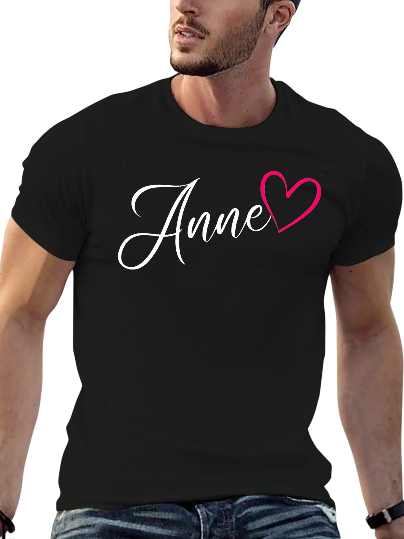 Anne Heart Graphic Black T-Shirt